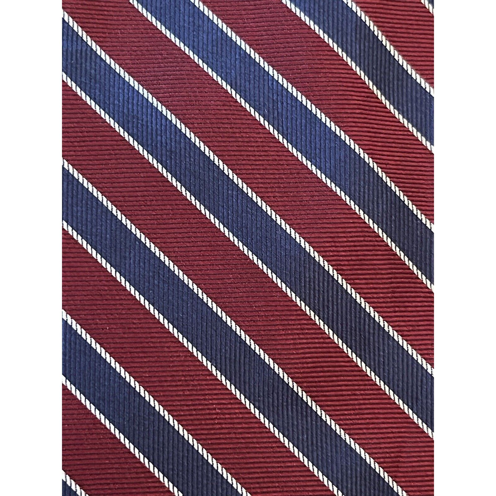 Haggar Haggar Burgundy Blue 100% Silk Men’s Neck Tie Made In China Size ONE SIZE - 9 Thumbnail