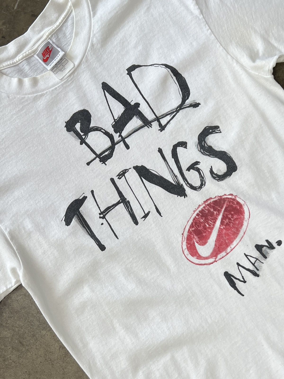 Nike Vintage 90s Nike Bad Things Man Single Stitch Tee Large Size US L / EU 52-54 / 3 - 1 Thumbnail