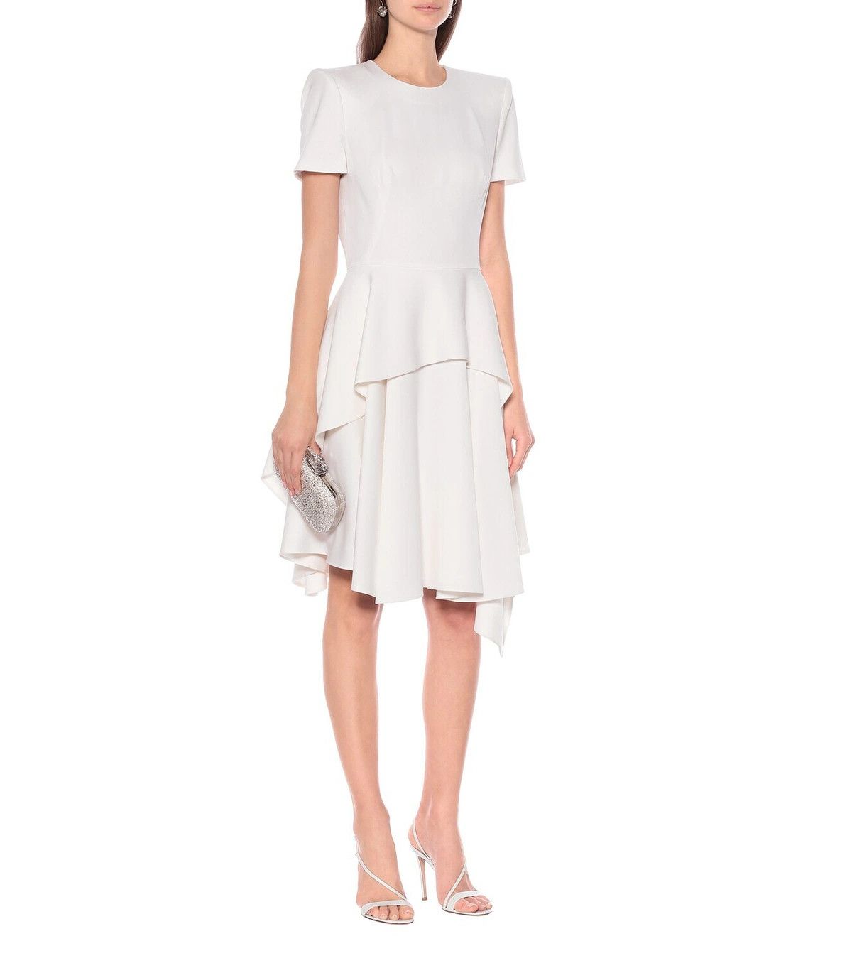 Alexander McQueen o1y0325 Midi Dress in White Size M / US 6-8 / IT 42-44 - 3 Thumbnail