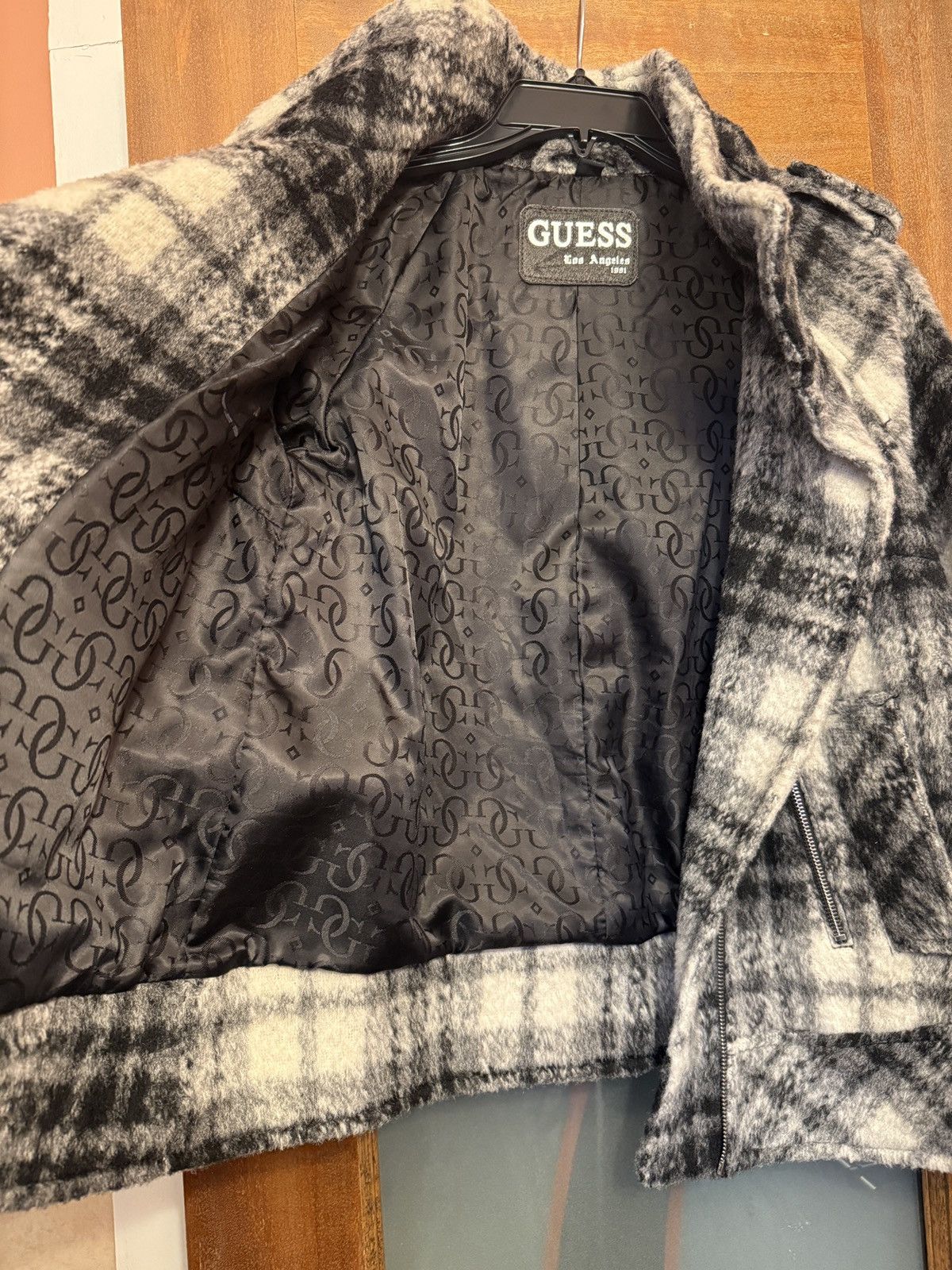 Guess Guess Los Angeles B&W Plaid Wool Moto 3/4 Sleeve Y2K Jacket Size S / US 4 / IT 40 - 6 Thumbnail