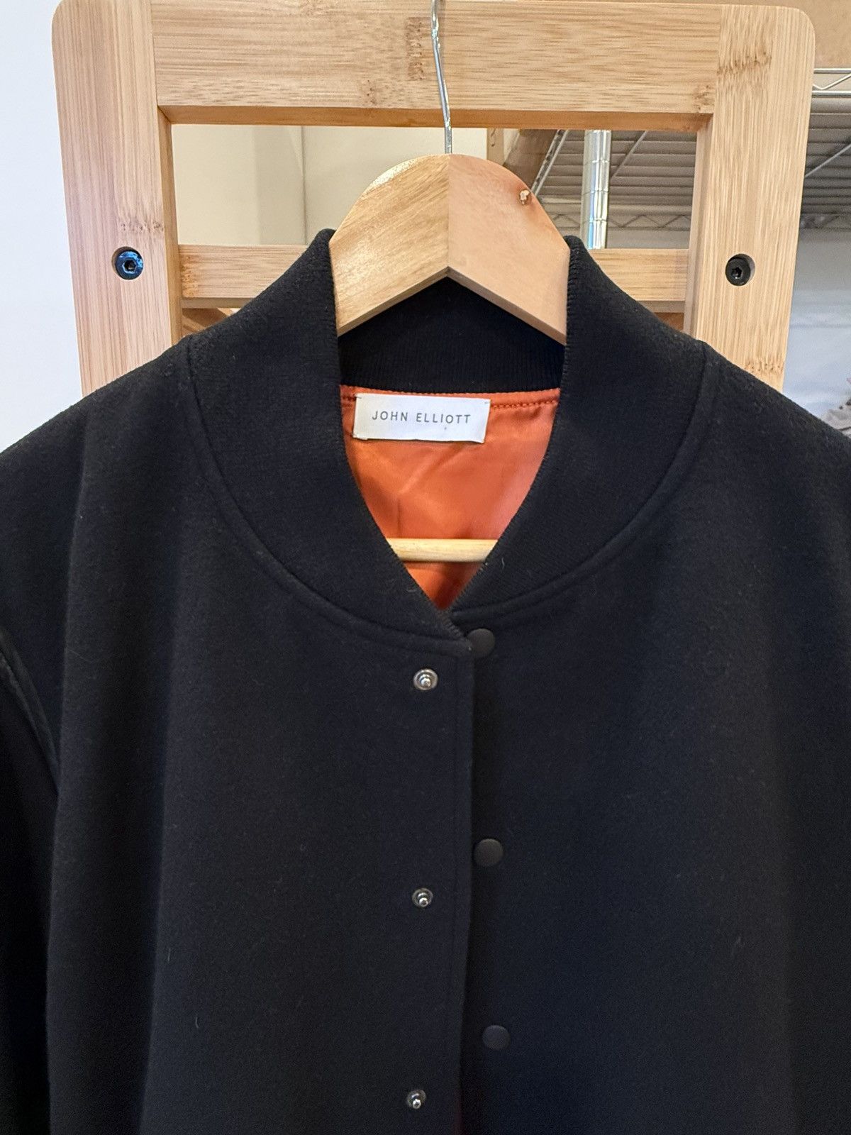 John Elliott John Elliott - Black Varsity Jacket Size US L / EU 52-54 / 3 - 3 Thumbnail