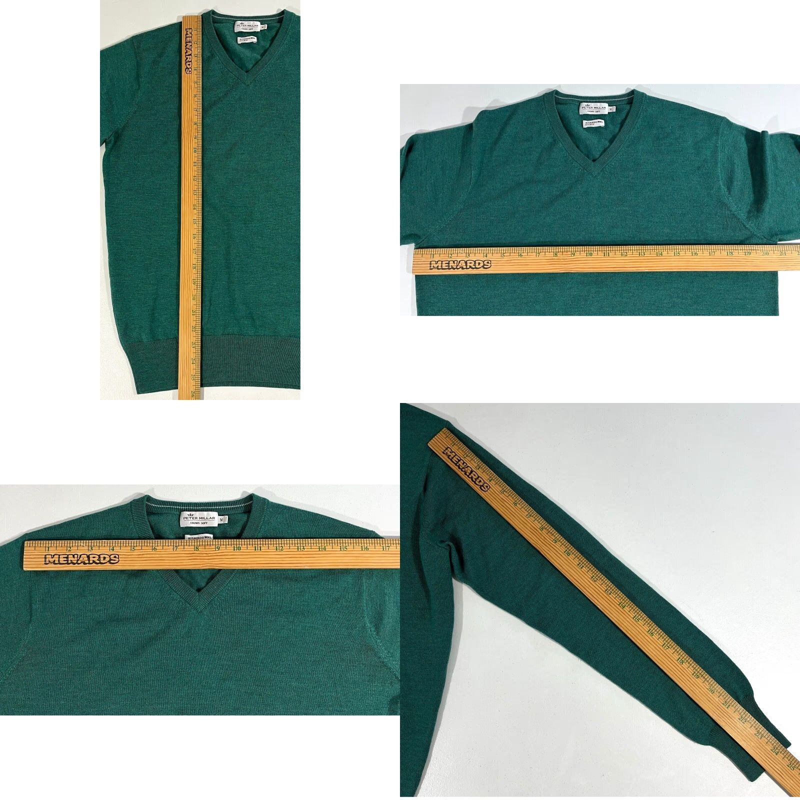 Peter Millar VINTAGE Peter Millar Crown Soft V-Neck Sweater Merino Wool Silk Sz M Green Men’s Knit Pullover V-Neck 85% Merino Wool, 15% Silk Lightweight Soft Size US M / EU 48-50 / 2 - 8 Thumbnail