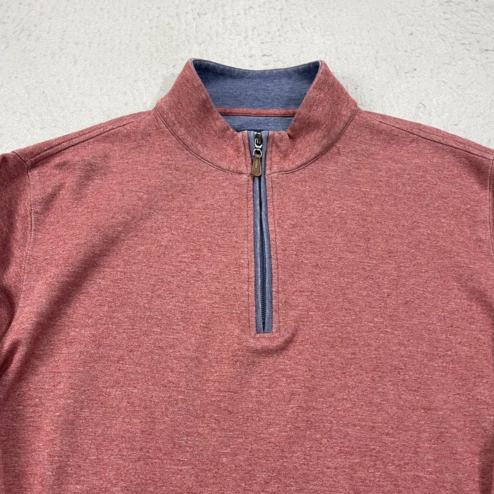 johnnie-O johnnie-O Sweater Mens Large Red Pink 1/4 Zip Mock Neck Golf Blend Size US L / EU 52-54 / 3 - 2 Thumbnail