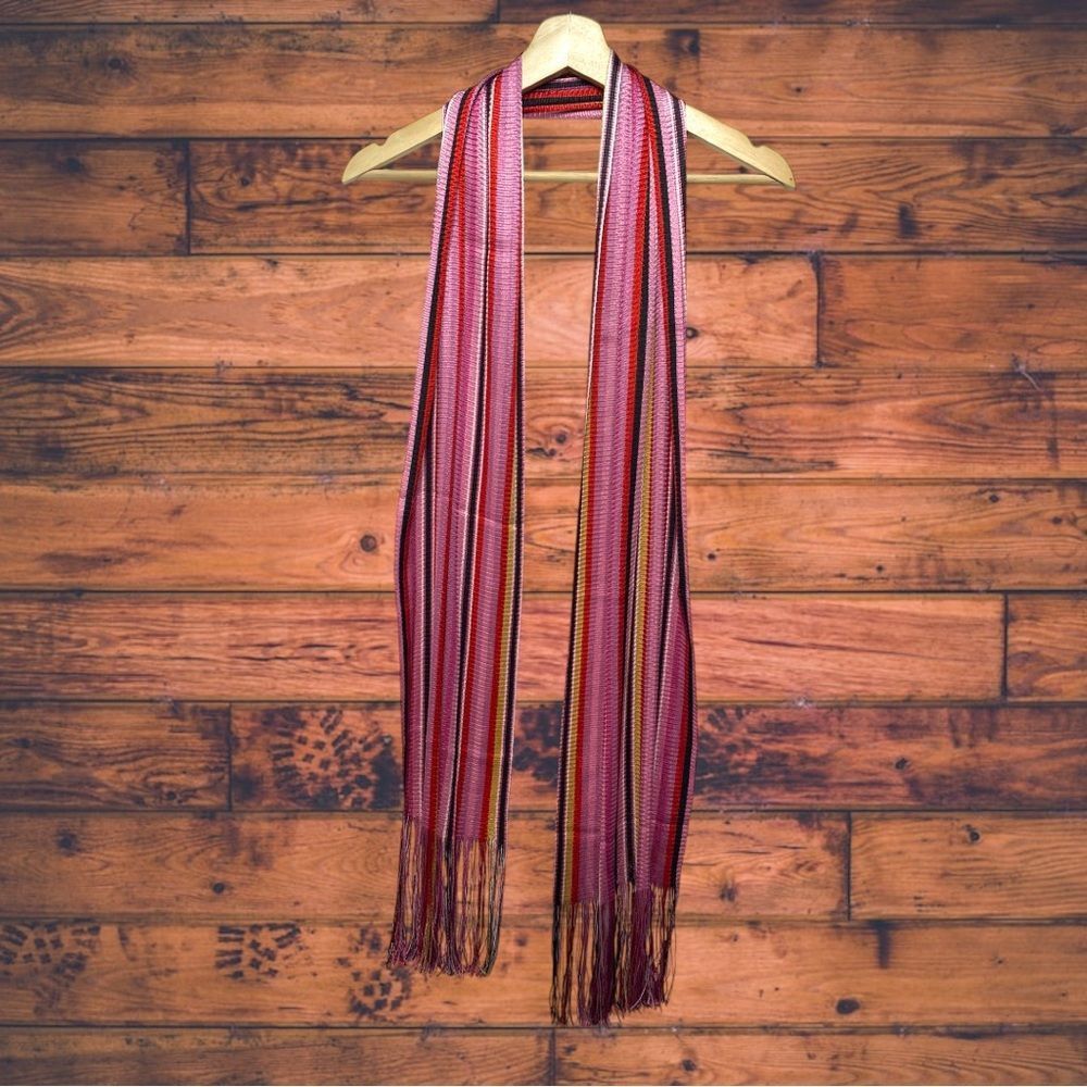 Other Pink Striped Fringe Scarf Size ONE SIZE - 1 Thumbnail