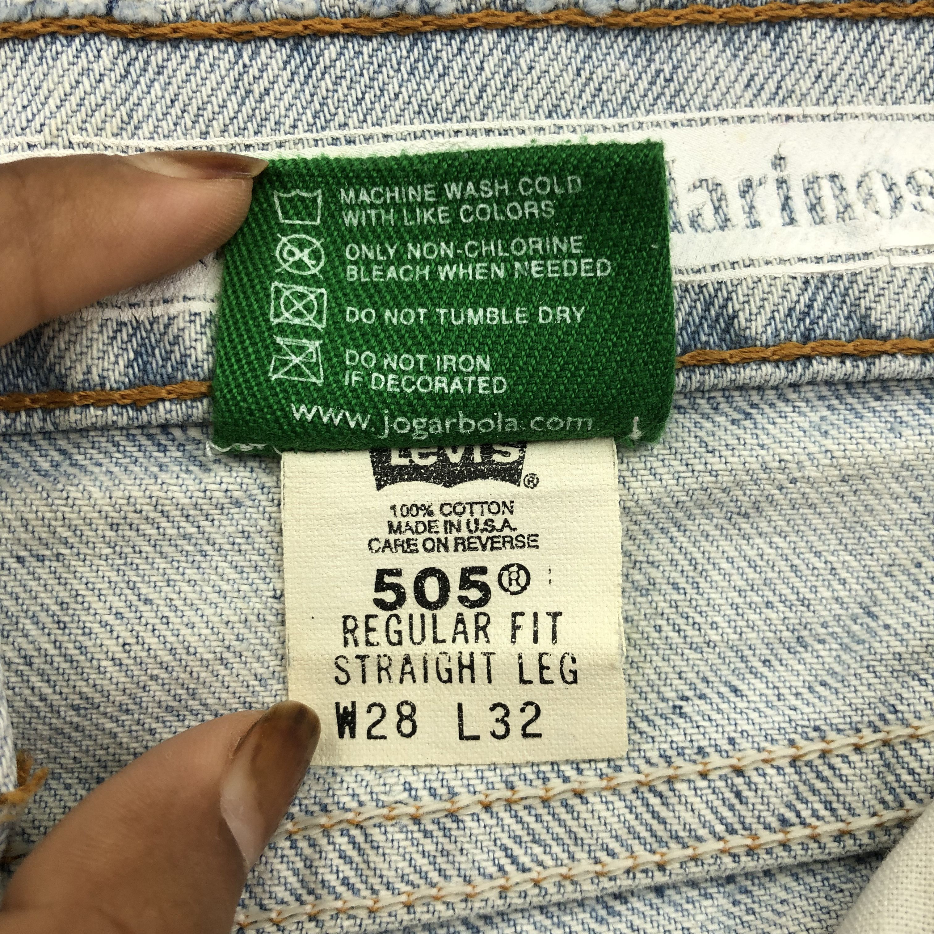 Levi's 90s Levis 505 X Yokohama F Marinos Jeans Light Wash Denim Size 26" / US 2 / IT 38 - 9 Thumbnail