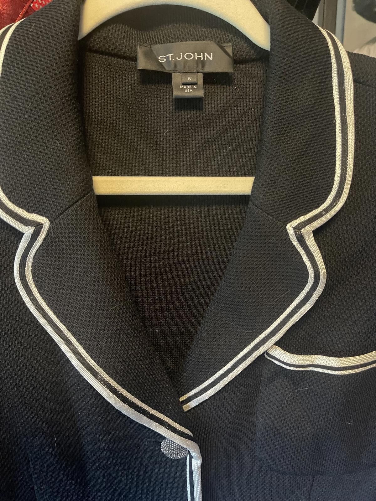 Designer St. John's blazer navy Size XXL / US 16-18 / IT 52-54 - 8 Thumbnail
