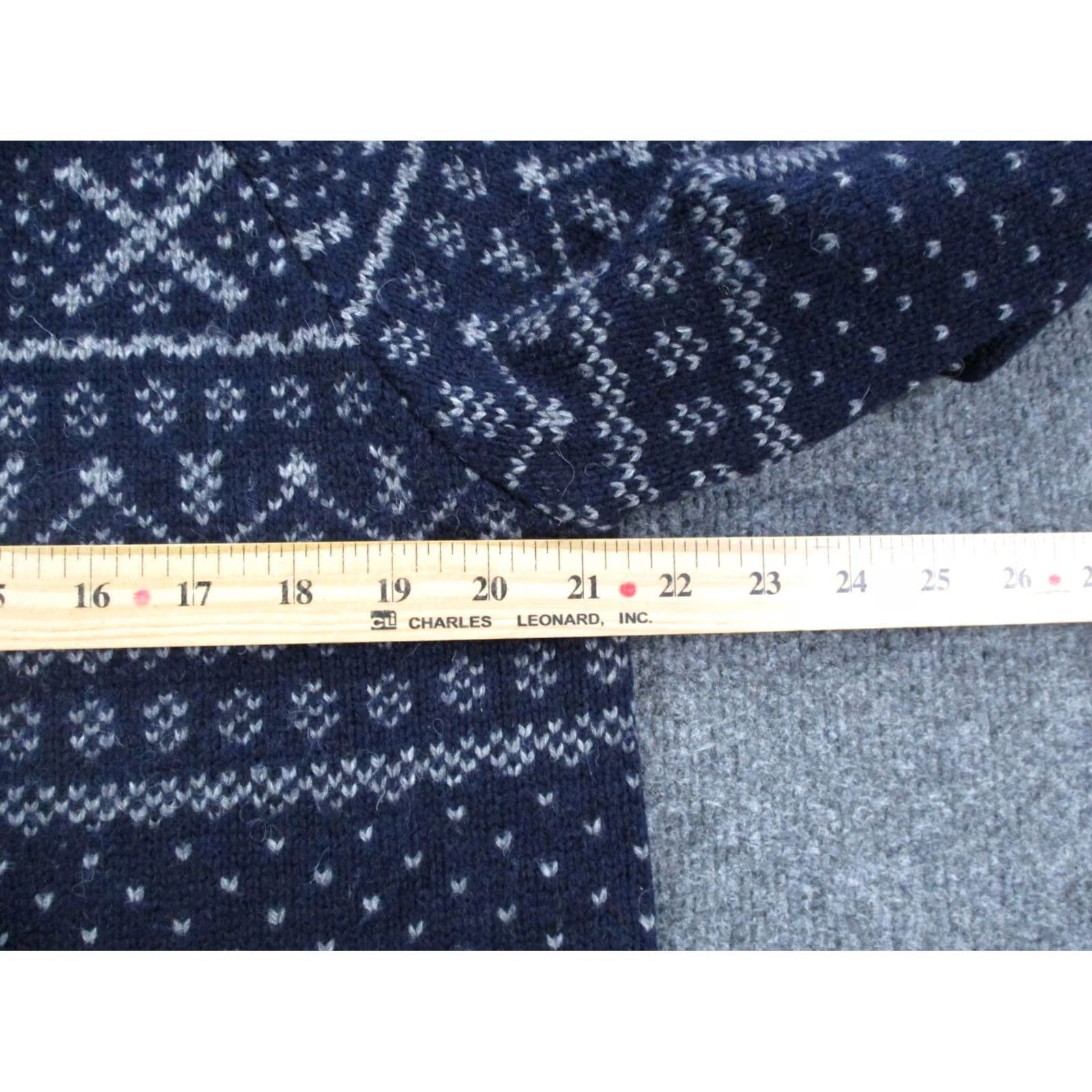 Scotch & Soda Scoth & Soda Mens Sweater Cardigan Heavyweight Thermal Long Sleeve Blue Nylon Wool Geometric Knit Round Neck Casual L Size US L / EU 52-54 / 3 - 5 Thumbnail