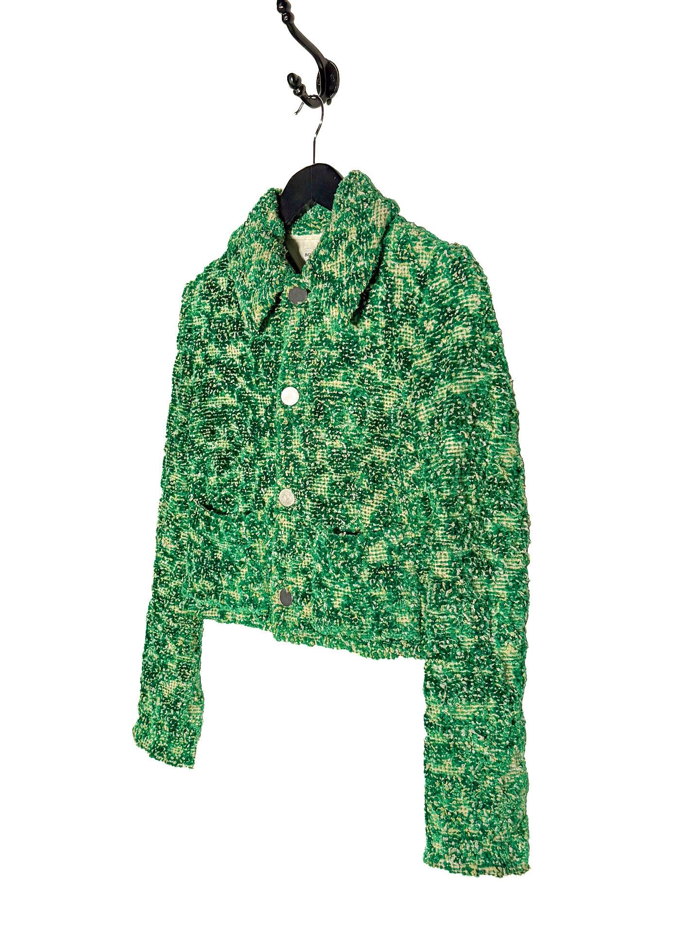 Bottega Veneta Bottega Veneta 2021 Green Abstract Chenille Bouclé Jacket Size XS / US 0-2 / IT 36-38 - 2 Thumbnail