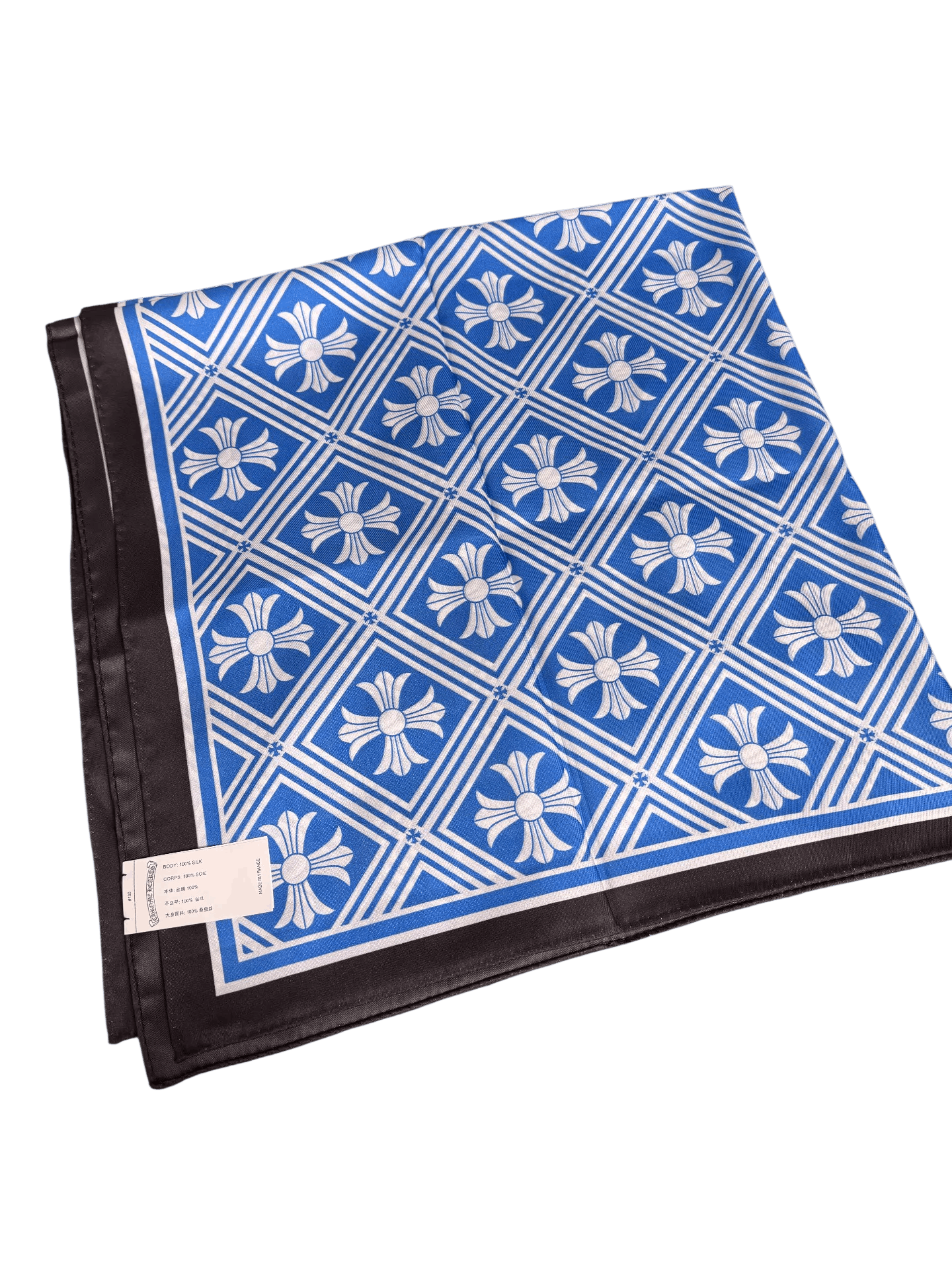 Chrome Hearts HUGE Chrome Hearts Cemetery Cross Silk Scarf | Grailed