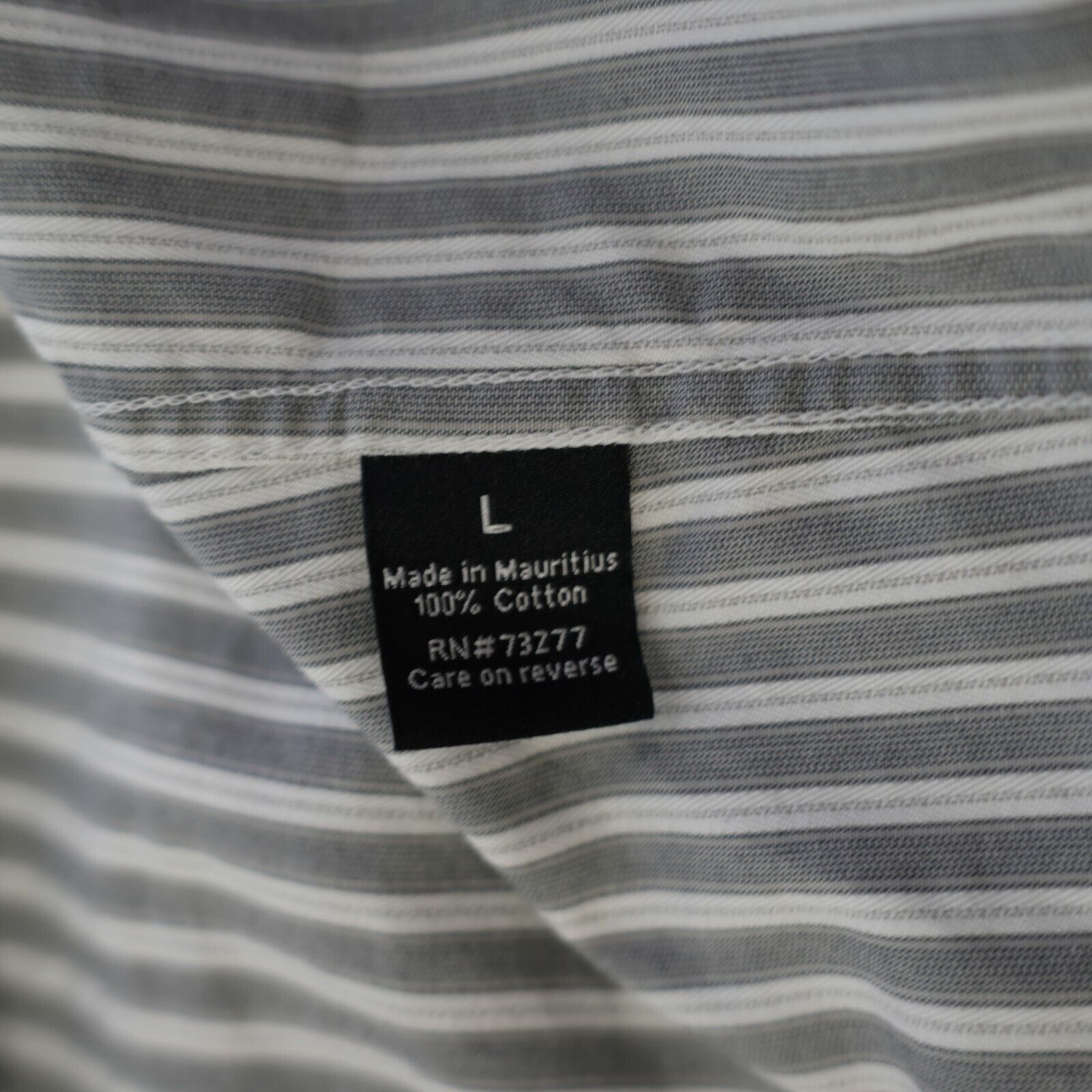 Apt. 9 Apt. 9 Superfine 80% Cotton Gray White Striped Large Collare Size US L / EU 52-54 / 3 - 10 Thumbnail