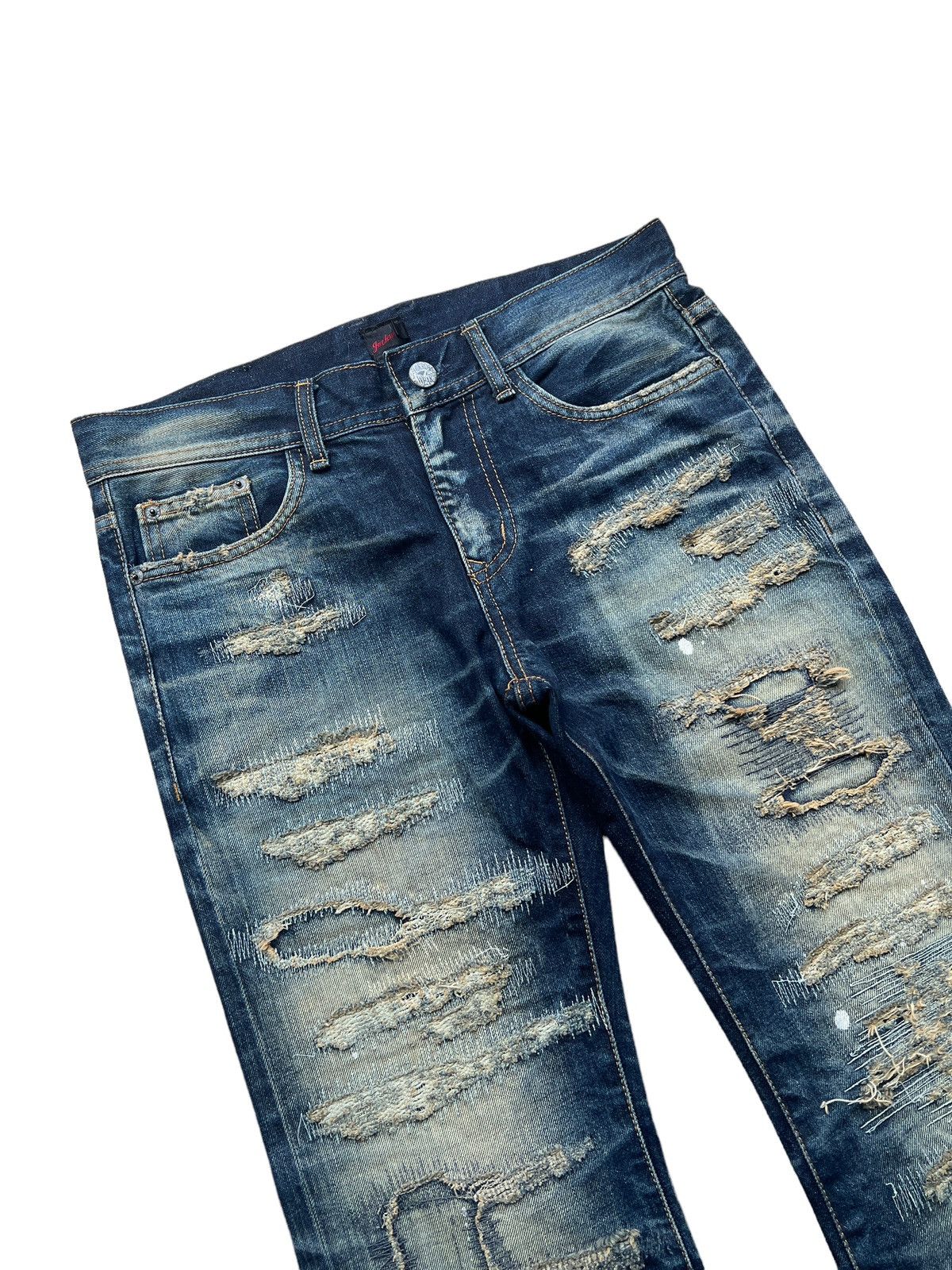JACKROSE Jackrose 🇯🇵 Distressed Claw Mark Flare Denim Size US 33 - 4 Thumbnail