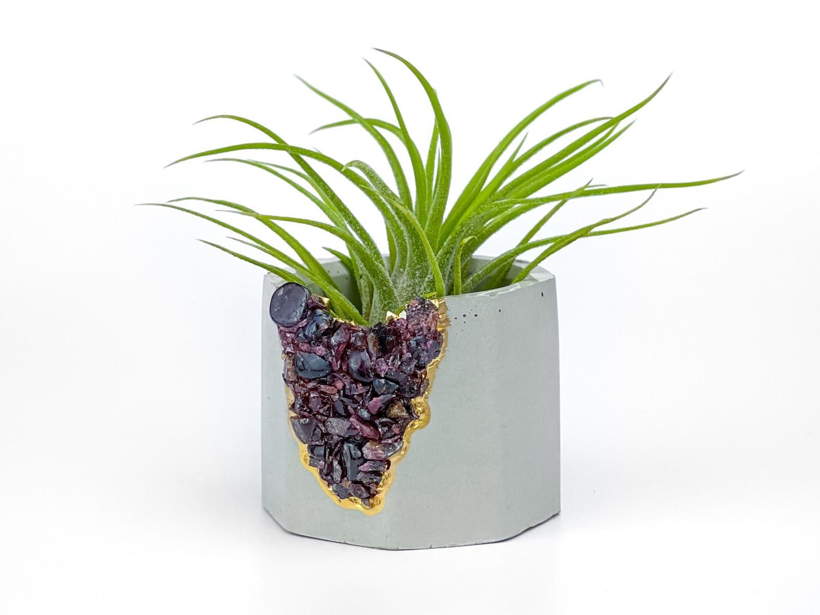 Other Garnet Crystal Concrete Planter | Geode Air Plant Holder Size ONE SIZE - 4 Thumbnail