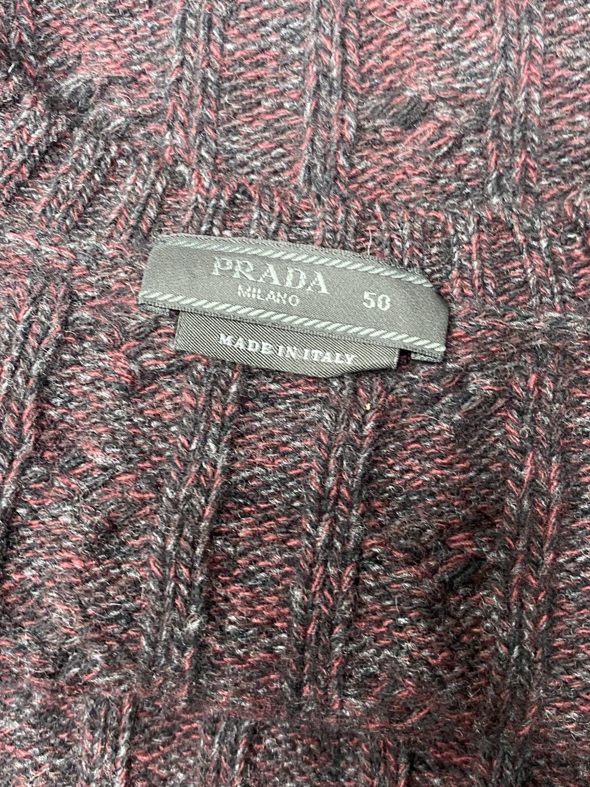 Prada Prada Burgundy Cable Knit Sweater- size 50 Size US M / EU 48-50 / 2 - 5 Thumbnail