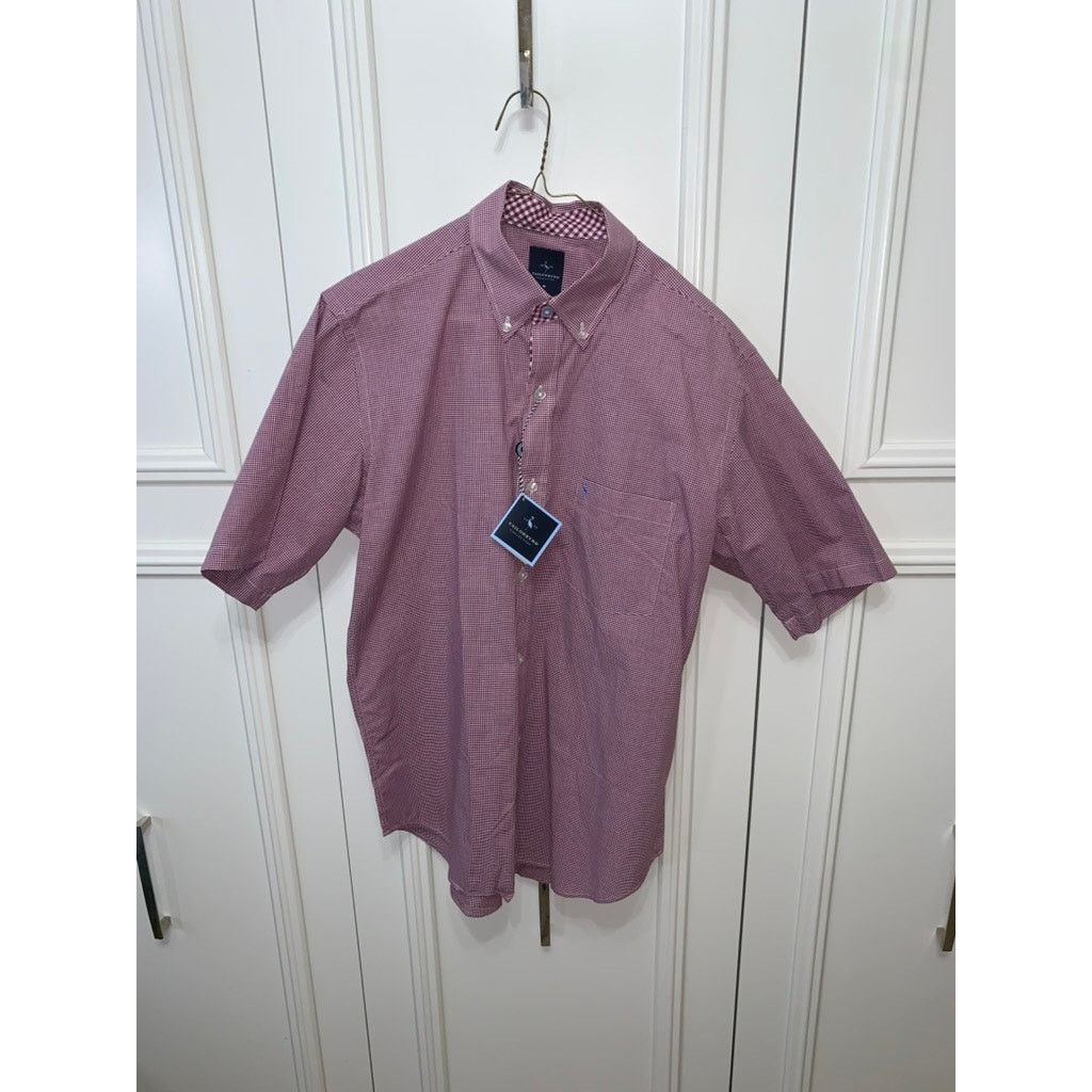 Tailorbyrd NWT TAILORBYRD Collection Mens Medium Red Check Short Sleeve Size US M / EU 48-50 / 2 - 1 Thumbnail