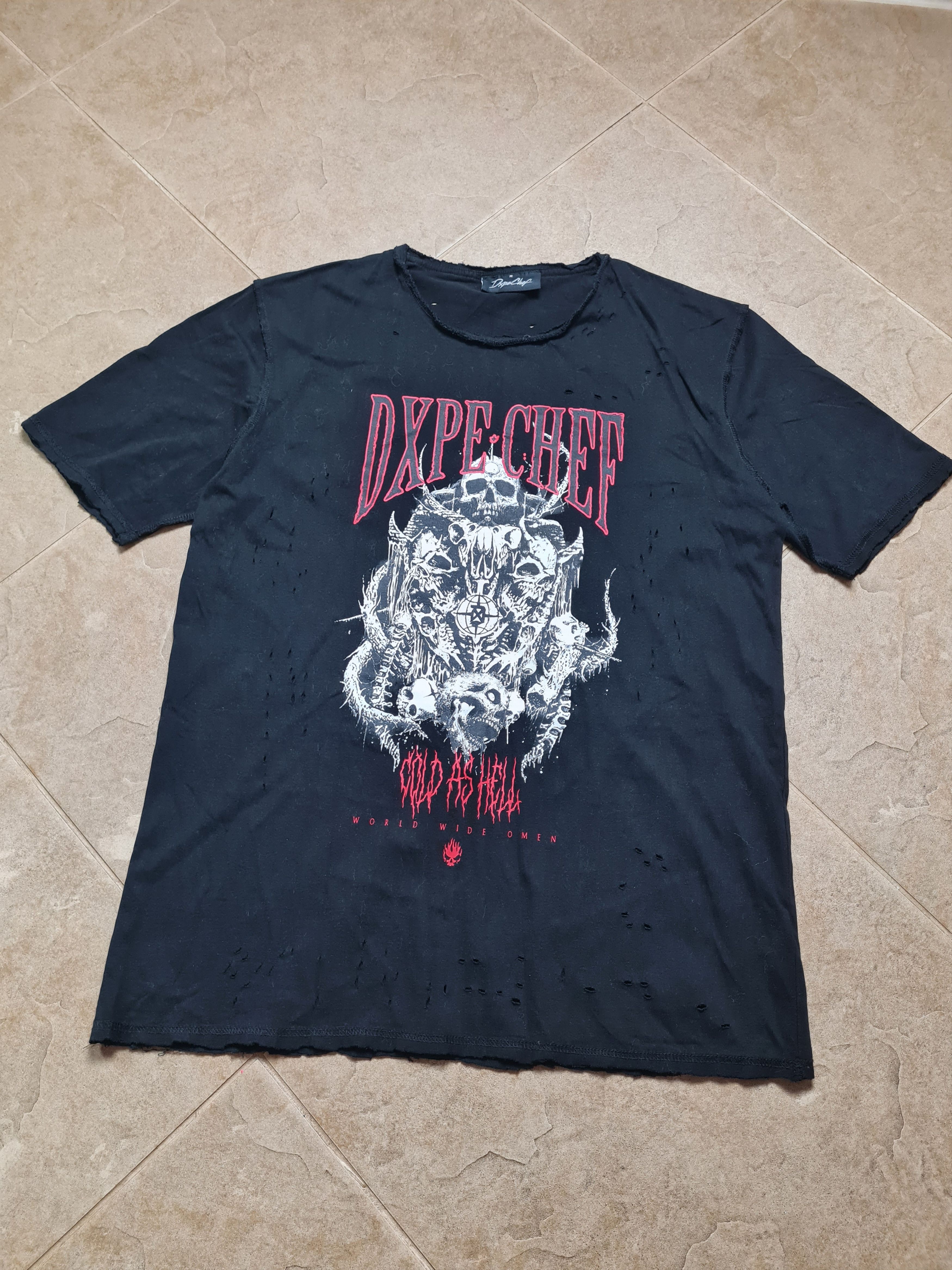 Dxpe Chef Dxpe Chef Distressed Tee Heavy Metal Skull Grunge Punk Goth Size US M / EU 48-50 / 2 - 8 Thumbnail