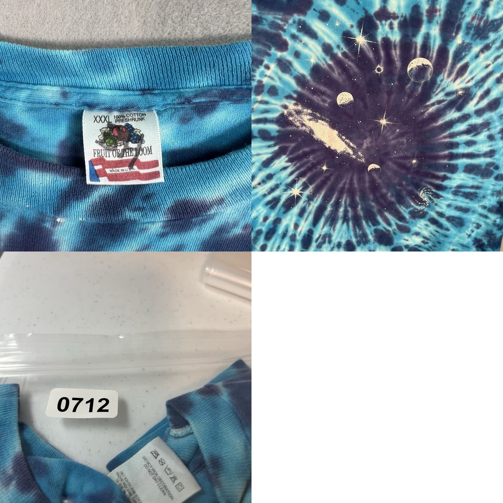 Fruit Of The Loom VINTAGE Grateful Dead Space Your Face Band T Shirt Adult 3XL Blue Mens Shirt (Original) Size US XXL / EU 58 / 5 - 8 Thumbnail