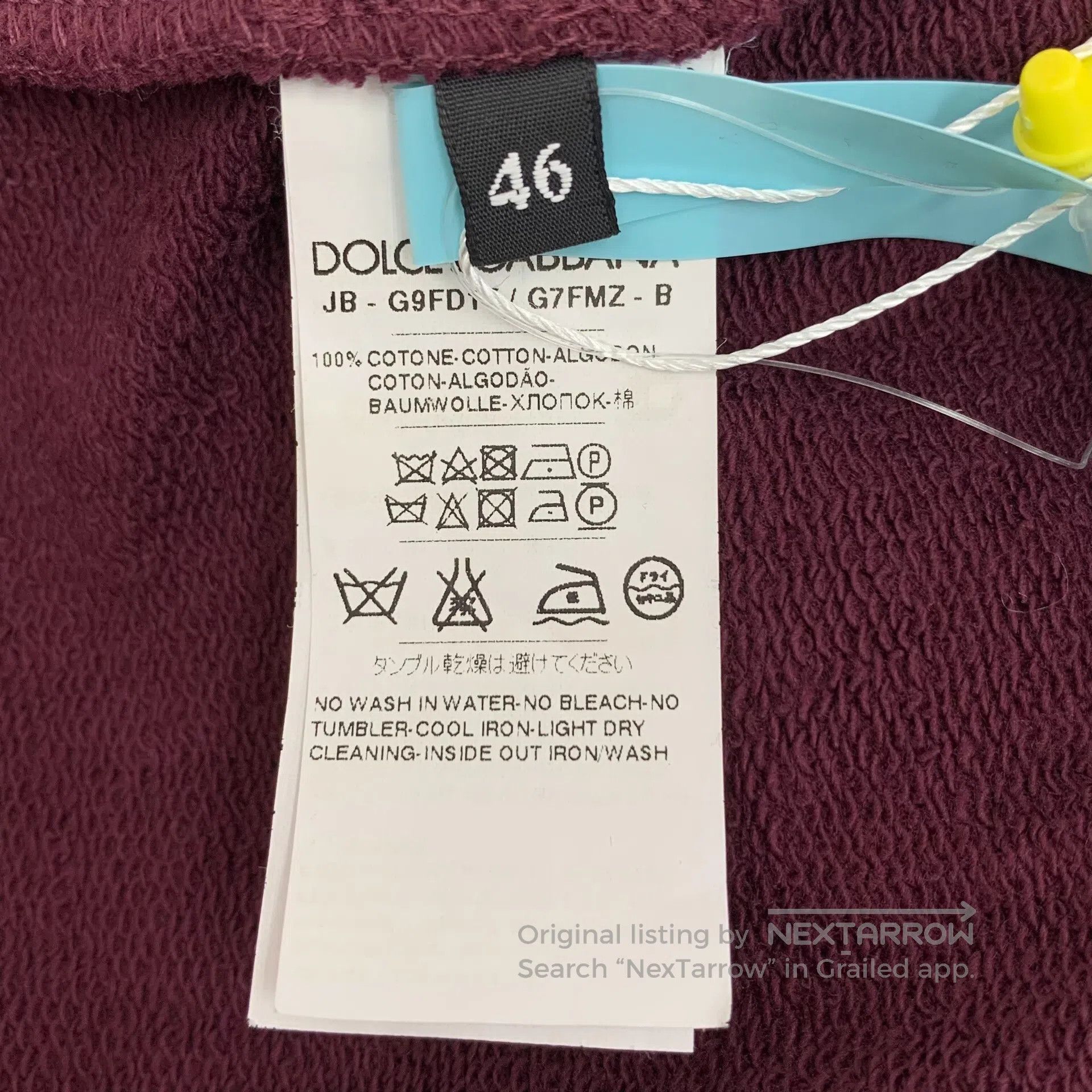 Dolce & Gabbana Dolce Gabbana Burgundy Crown Embroidered Cotton Round Neck Size US S / EU 44-46 / 1 - 8 Thumbnail