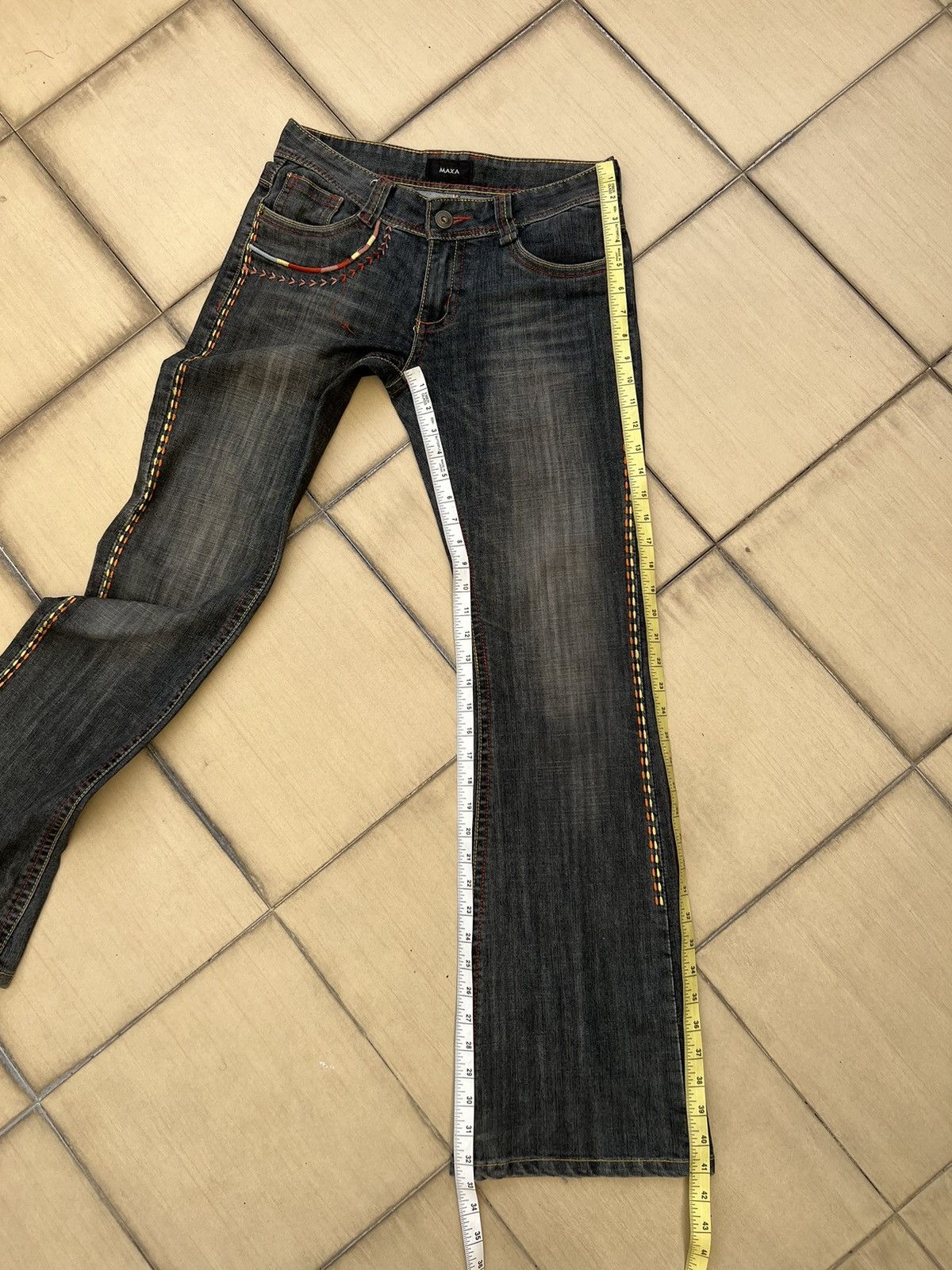Vintage Vintage Maxa Japan Embroidery Fade Black Bootcut Jeans Size US 29 - 5 Thumbnail