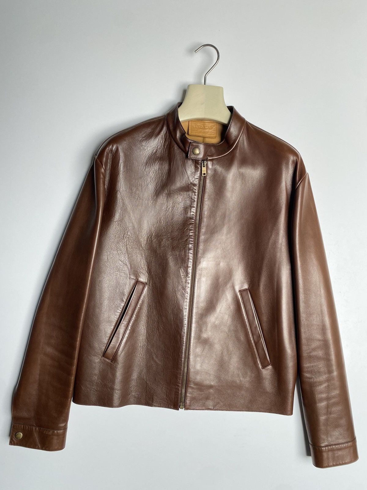 Prada PRADA DOUBLE LAYER LAMB LEATHER BLOUSON Size US M / EU 48-50 / 2 - 2 Thumbnail