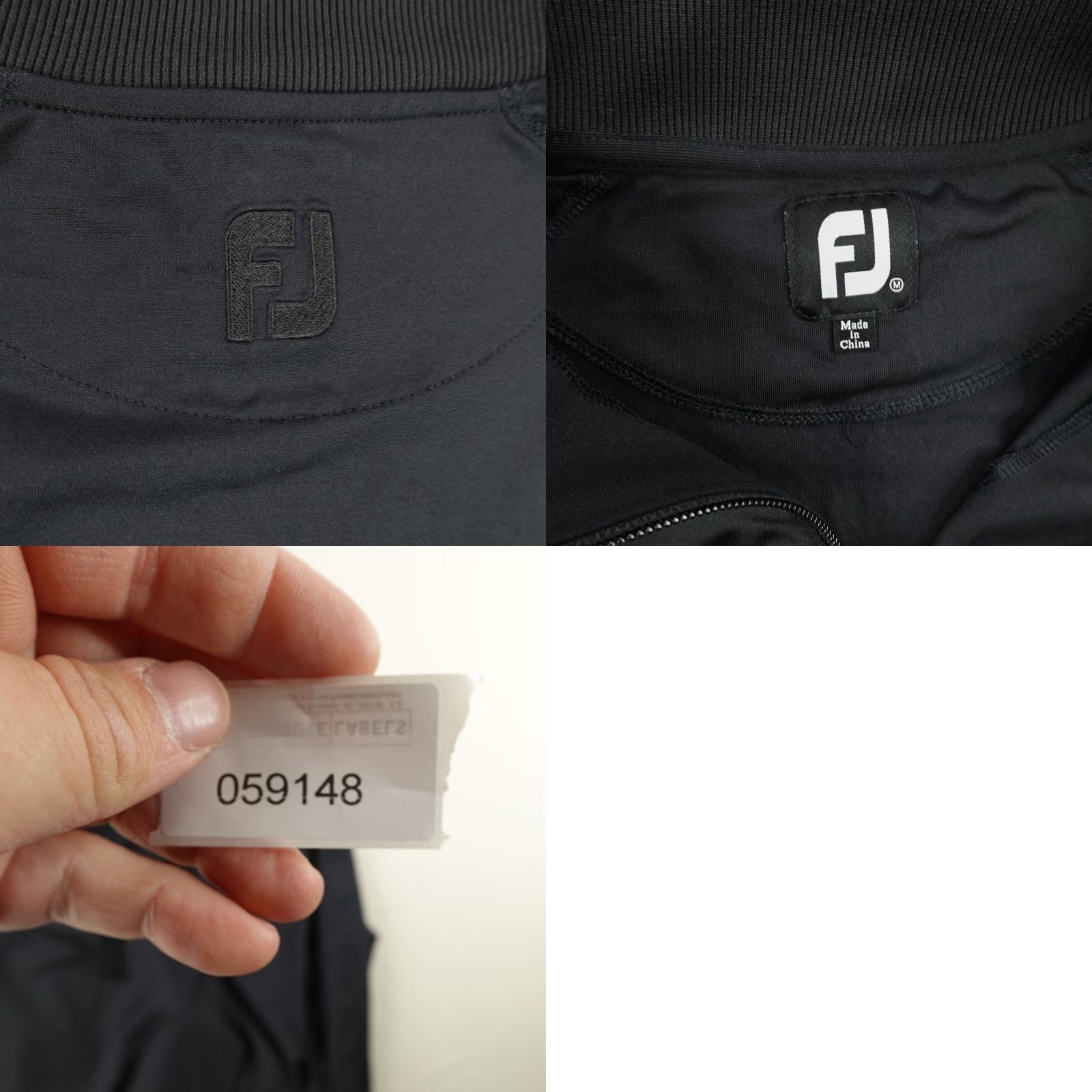 Footjoy FootJoy Sweater Mens M Black 1/4 Zip Outdoor Golf Knit Mock Neck Long Sleeve Breathable Stretch Logo Zip Size US M / EU 48-50 / 2 - 8 Thumbnail