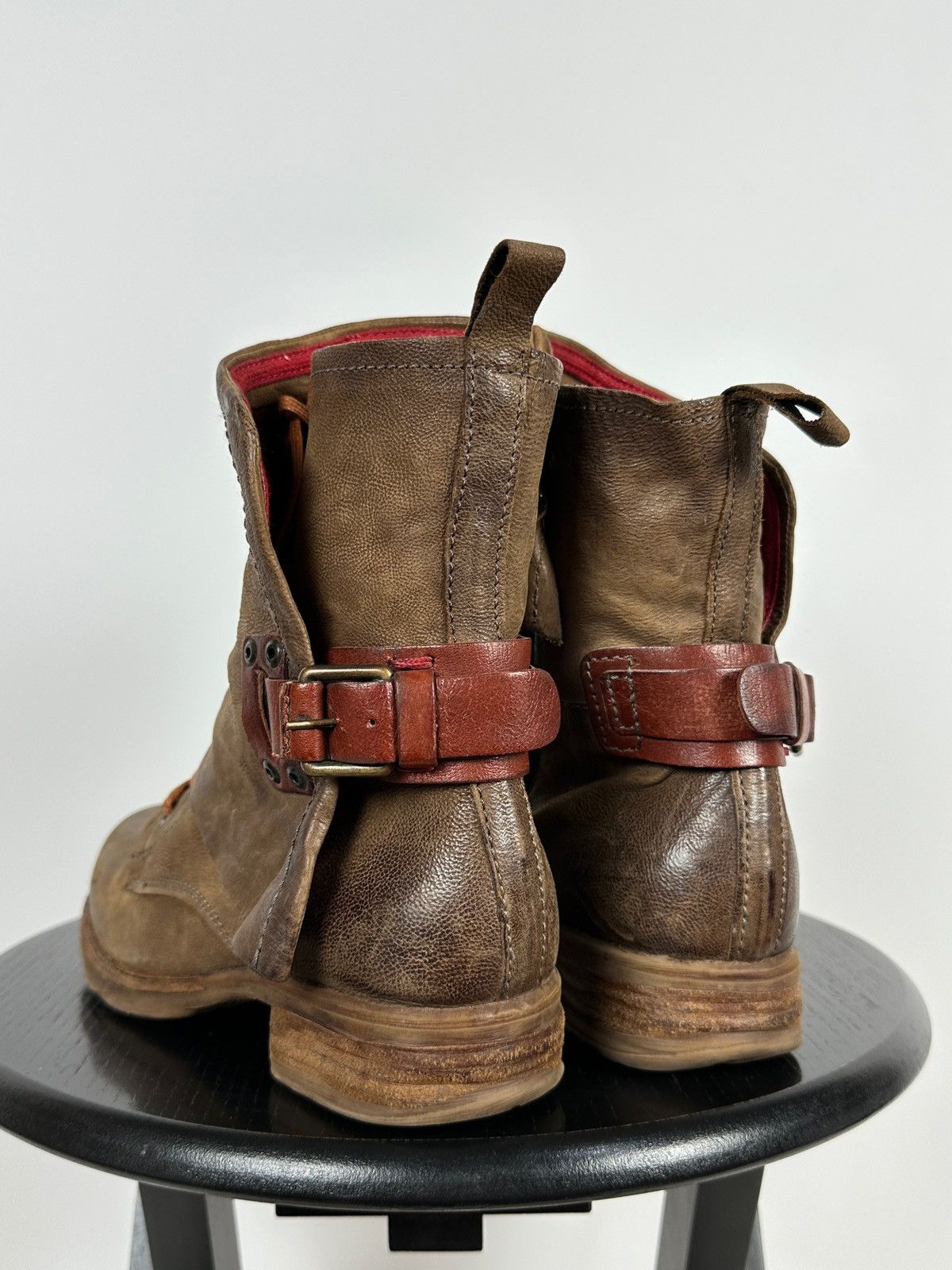 A.S.98 A.S.98. Airstep Brown Leather Biker Ankle Boots Size US 7 / IT 37 - 4 Thumbnail