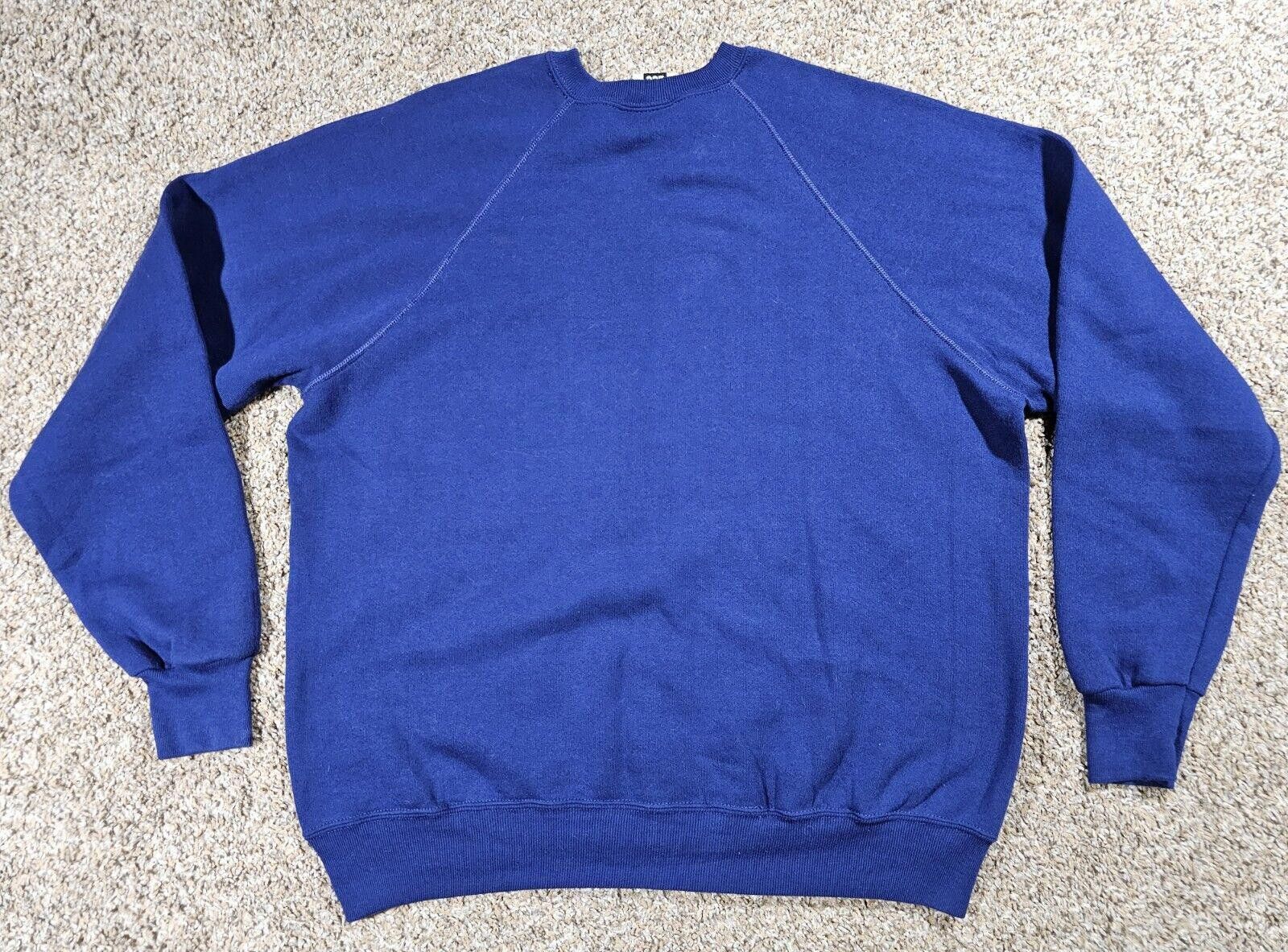 Lee Vtg Lee Midweight Cotton Blend Sweatshirt Blank XL Blue USA Size US XL / EU 56 / 4 - 7 Thumbnail