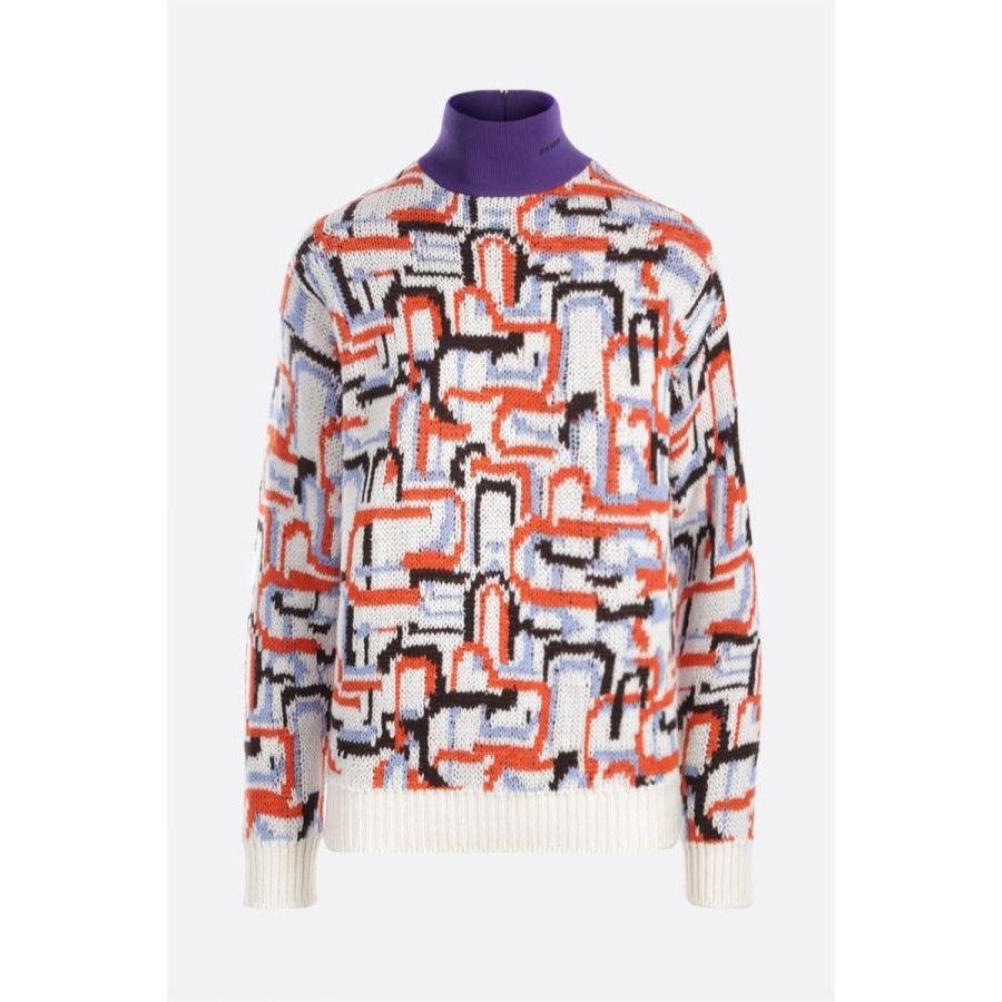 Bottega Veneta PRADA Multicolor Geometric Motif Wool Cashmere Pullover New Size XS / US 0-2 / IT 36-38 - 1 Preview