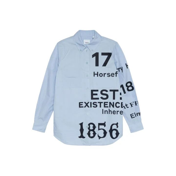 Burberry Blue Printed Long Sleeve Shirt 0079