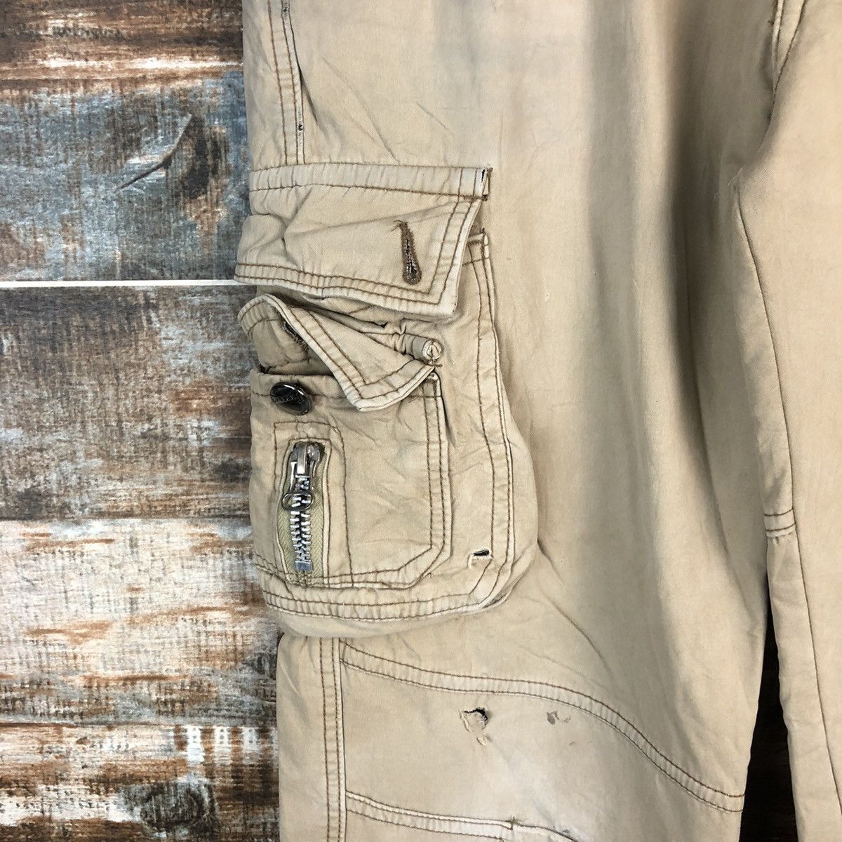 Japanese Brand DL J’apeng Brown Cargo utility Multipocket Pants #C115 Size US 33 - 9 Thumbnail