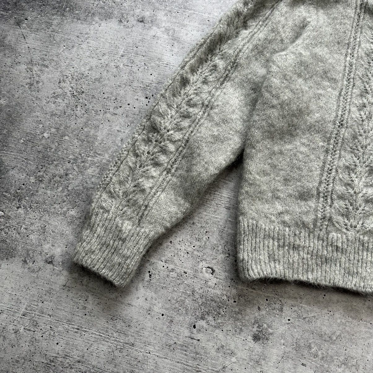 Designer Sandro Brushed Pointelle Knit Cardigan Mohair Wool Size M / US 6-8 / IT 42-44 - 5 Thumbnail