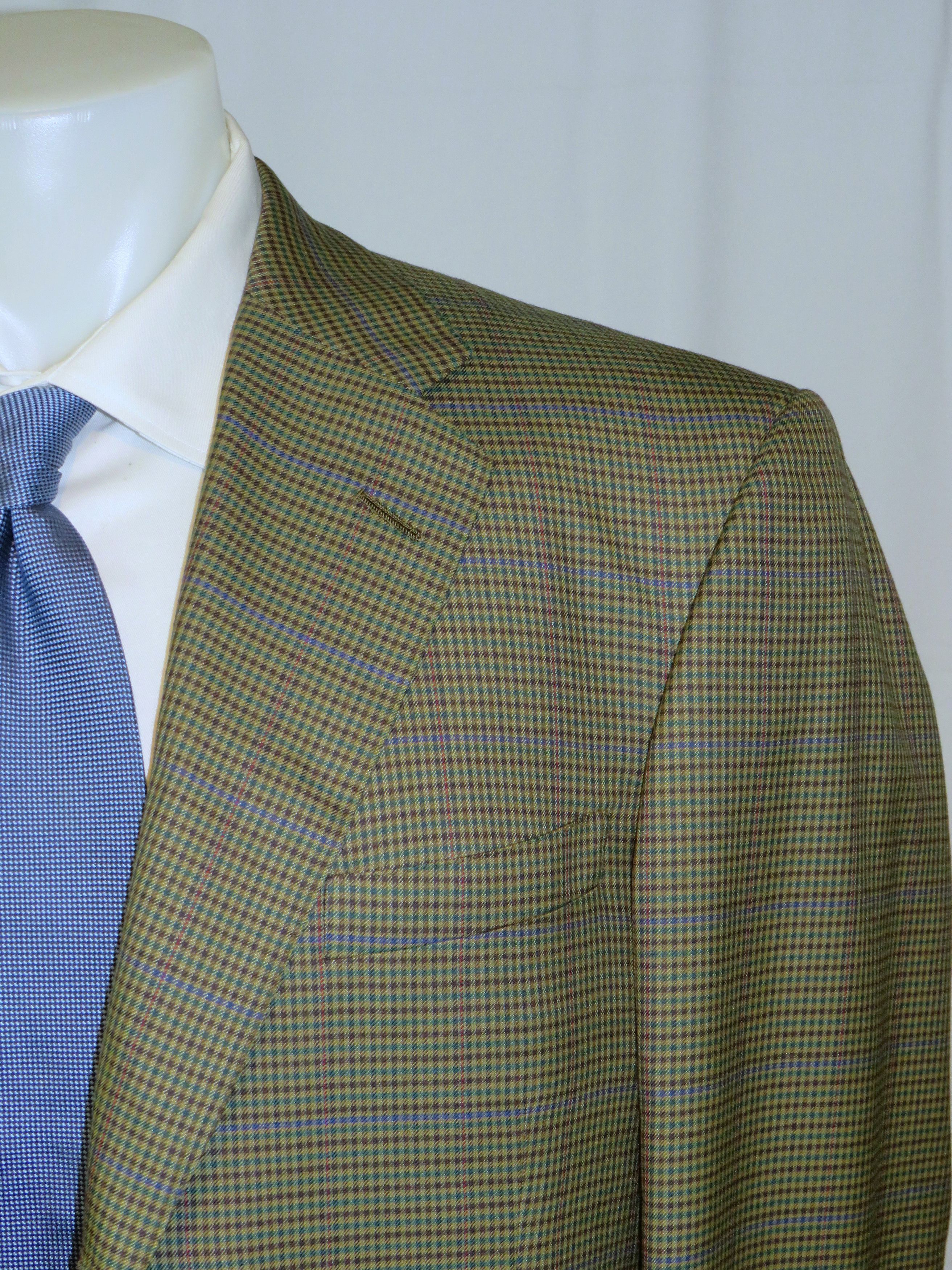 Bergdorf Goodman × Domenico Spano Bespoke Belted Guncheck Three Roll Two Hunting Suit 42R Size 42R - 7 Thumbnail