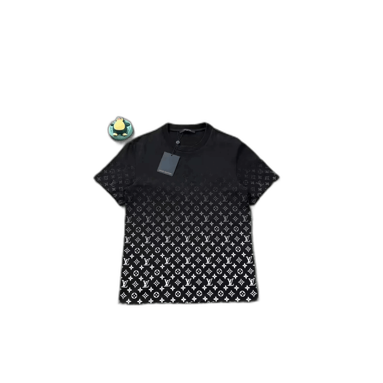 LV Black and White Gradient Short Sleeve Shirt-2506