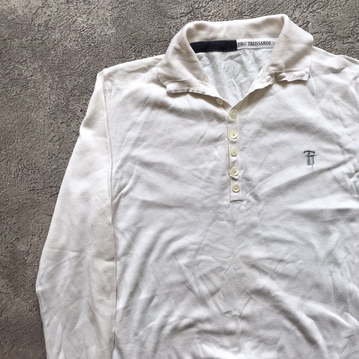 Vintage Vintage Trussardi Polo Sweater Oversized 90s Y2K Preppy M Size US M / EU 48-50 / 2 - 2 Thumbnail