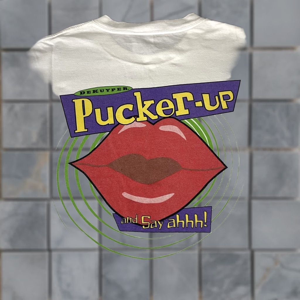Vintage VINTAGE Pucker Up Tshirt Mens XL White Sour Apple Graphic Single Food Snack Vtg Shirt Regular Mens XL White Apple Graphic 90s Food Drink Size US XL / EU 56 / 4 - 1 Thumbnail