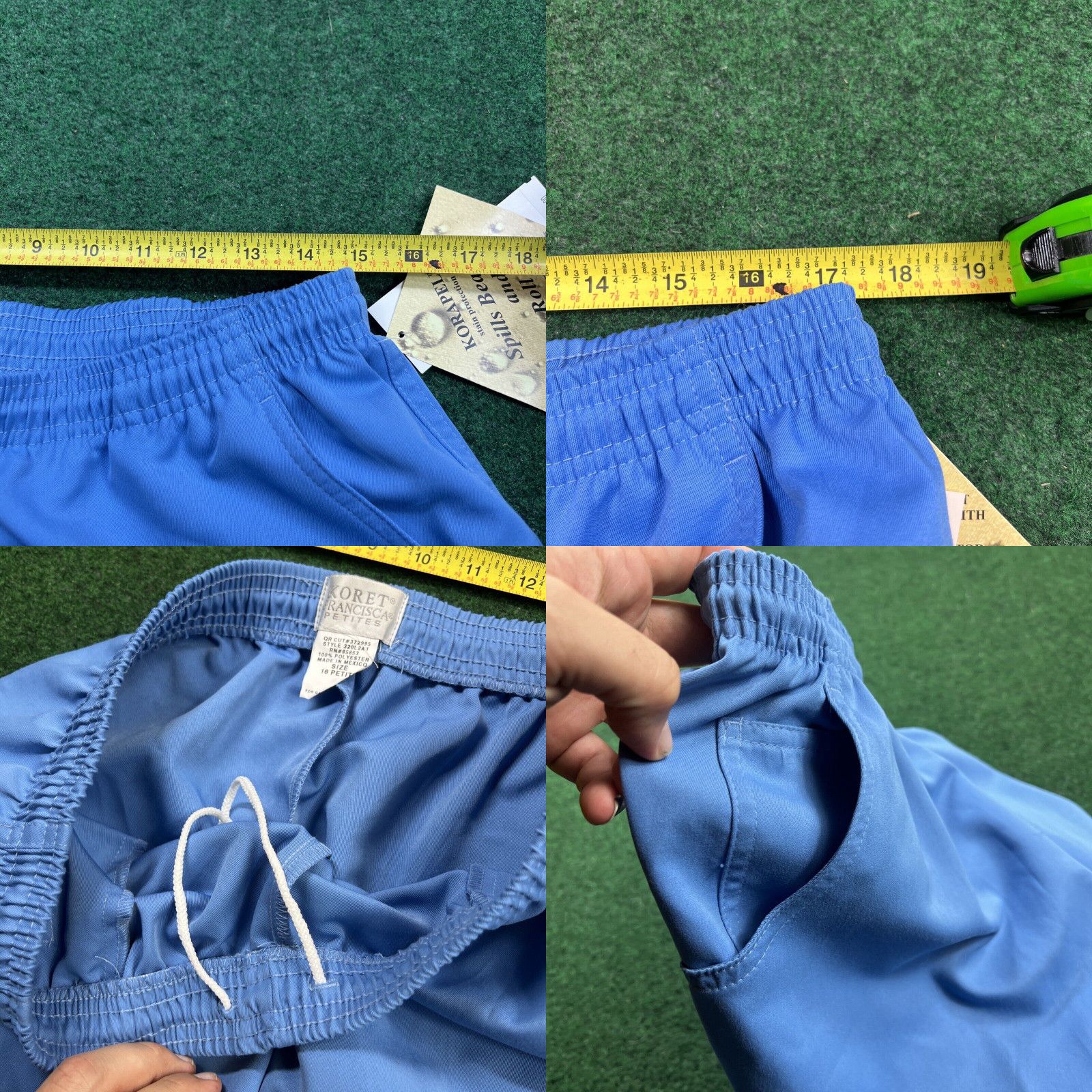 Vintage Francisca by Koret Blue Dress Pants Petite Size 16 Elastic Waist Pockets New Size 24" / US 00 / IT 34 - 8 Thumbnail