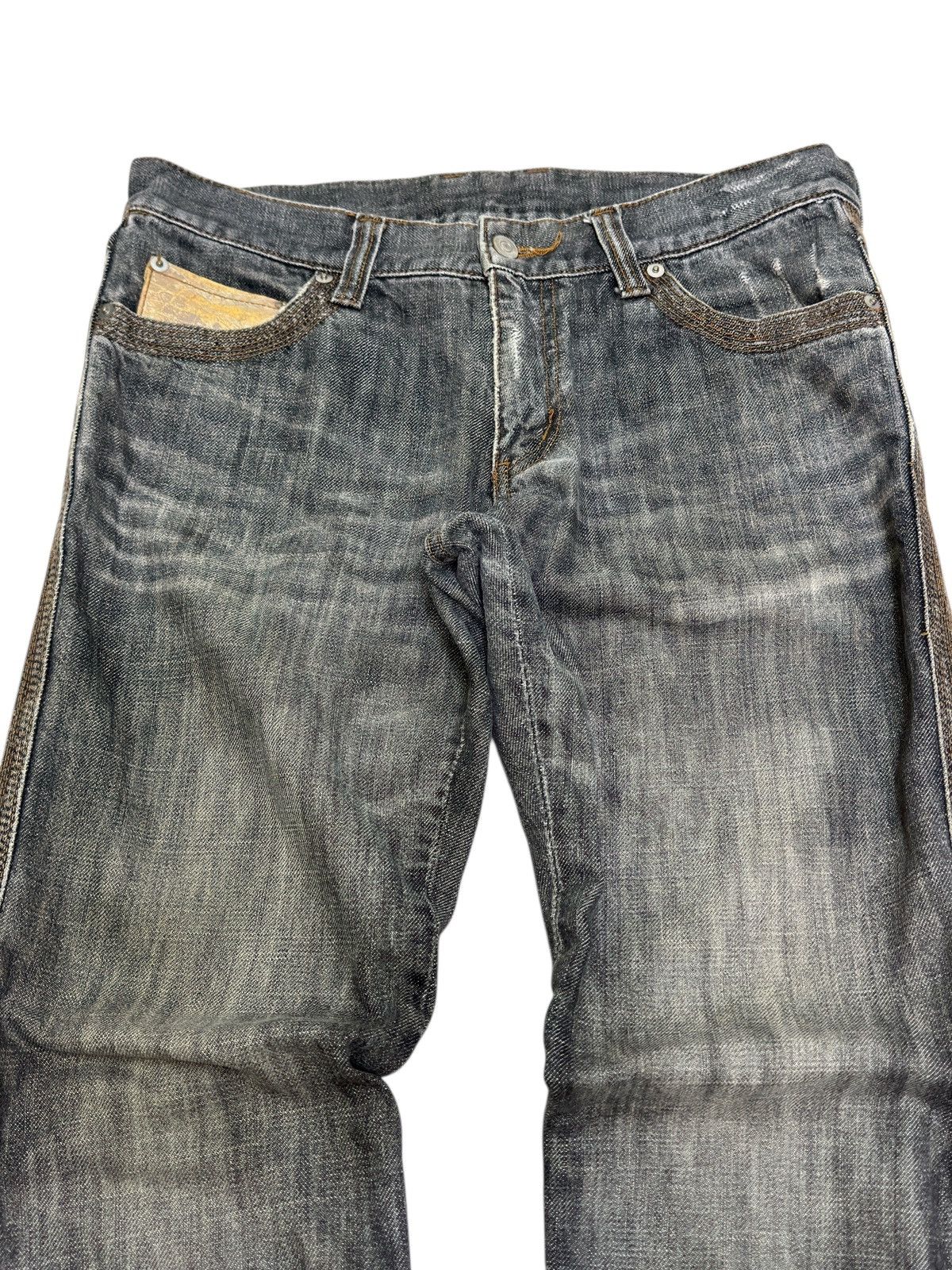 Comme Ca Ism Comme Ça Collection Grey Embroidered Pocket Jeans Y2K Style Size US 31 - 3 Thumbnail