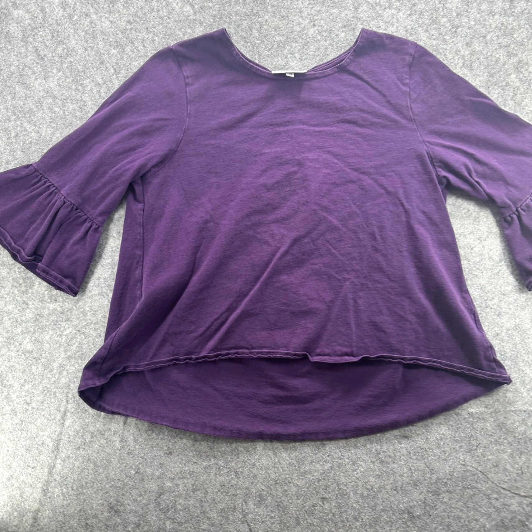 Bell Bryn Walker Shirt Womens Medium Purple Bell Sleeve 100% Cotton Made USA Size M / US 6-8 / IT 42-44 - 3 Thumbnail
