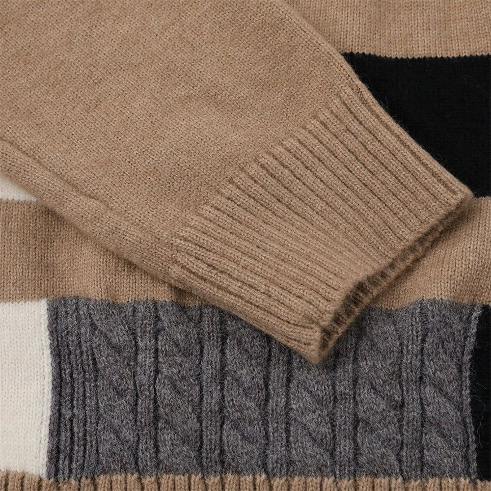 Vintage Men's loose casual stitching striped knitted sweater Size US M / EU 48-50 / 2 - 5 Thumbnail
