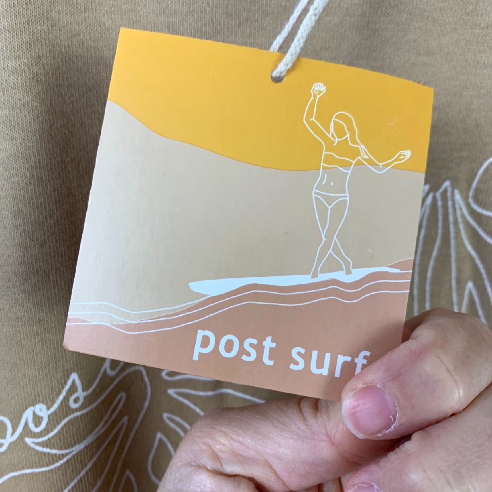 Vintage Post Surf Sweatshirt Oversized Crew Neck Pullover Women Beige S NWT READ FLAW - Small | All Seasons | Bohemian Beach Travel Comfort Linen Blend Shirt? Size S / US 4 / IT 40 - 6 Thumbnail