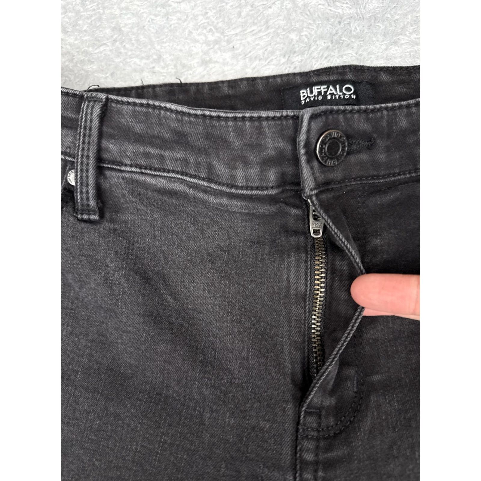 Buffalo David Bitton Buffalo David Bitton Jeans Womens Jess Mid-Rise Skinny Black 14/34 Zip Button 5-Pocket Denim Distressed Stretch Size 36" / US 14 / IT 50 - 5 Thumbnail