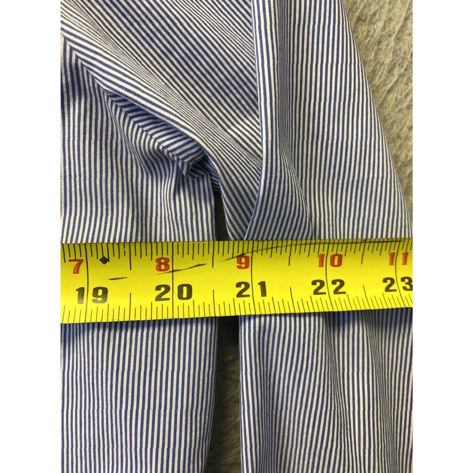 Worthington VINTAGE Worthington Women's Shirt Long Sleeve Cotton Pinstriped Blue White Large Regular Button-Up Fall Spring Winter Size L / US 10 / IT 46 - 5 Thumbnail