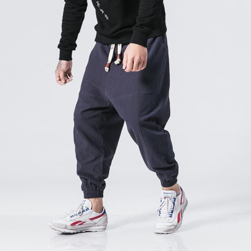Japanese Brand Mr Donoo Loose Drawstring Joggers - Dark Blue - XL Size US 26 / EU 42 - 1 Thumbnail