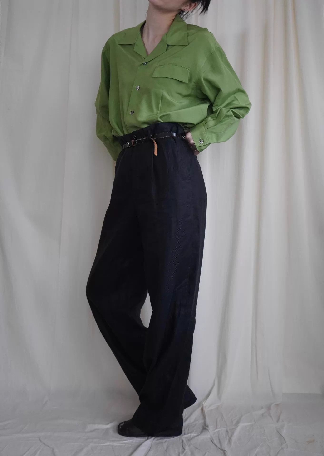 Y's Y'S by Yohji Yamamoto 2001SS Silk Green Shirt 9/10 Pocket Size US M / EU 48-50 / 2 - 6 Thumbnail