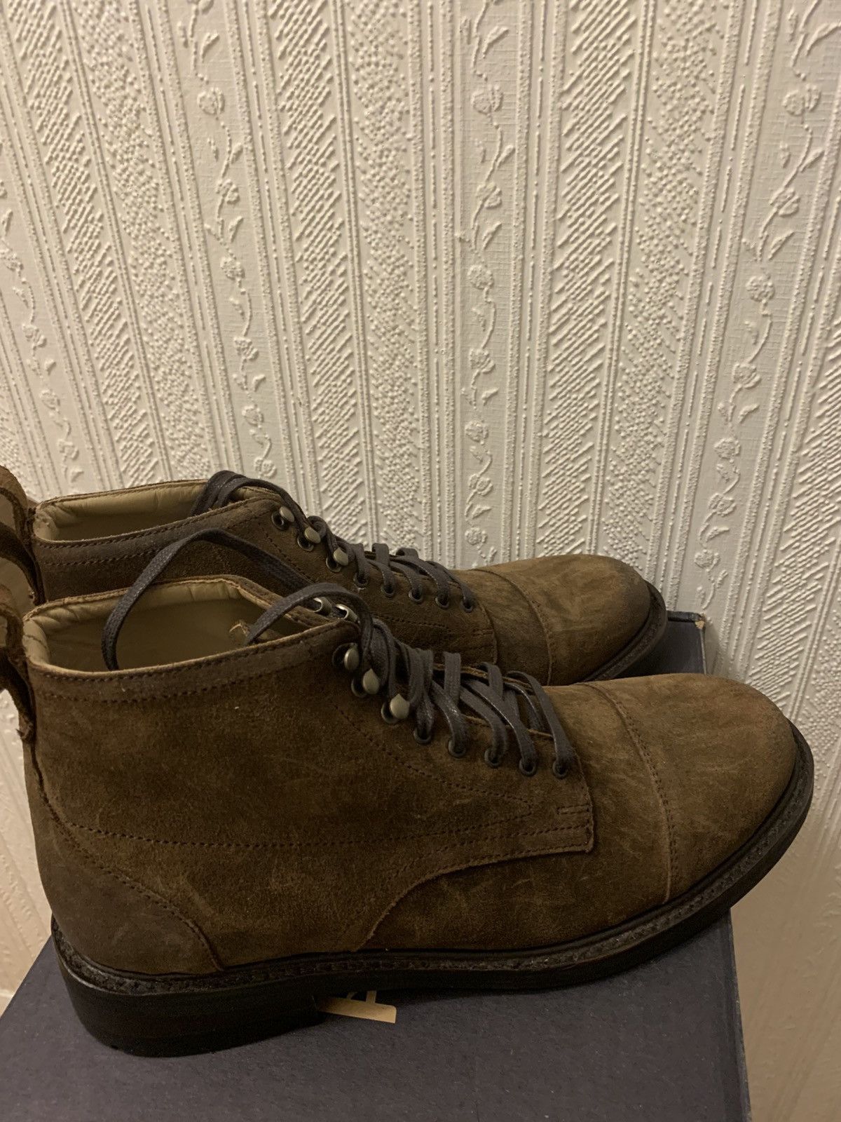 Rhodes Rhodes Portland Boots - Brown Rough Out Burnished Leather Size US 11.5 / EU 44-45 - 5 Thumbnail