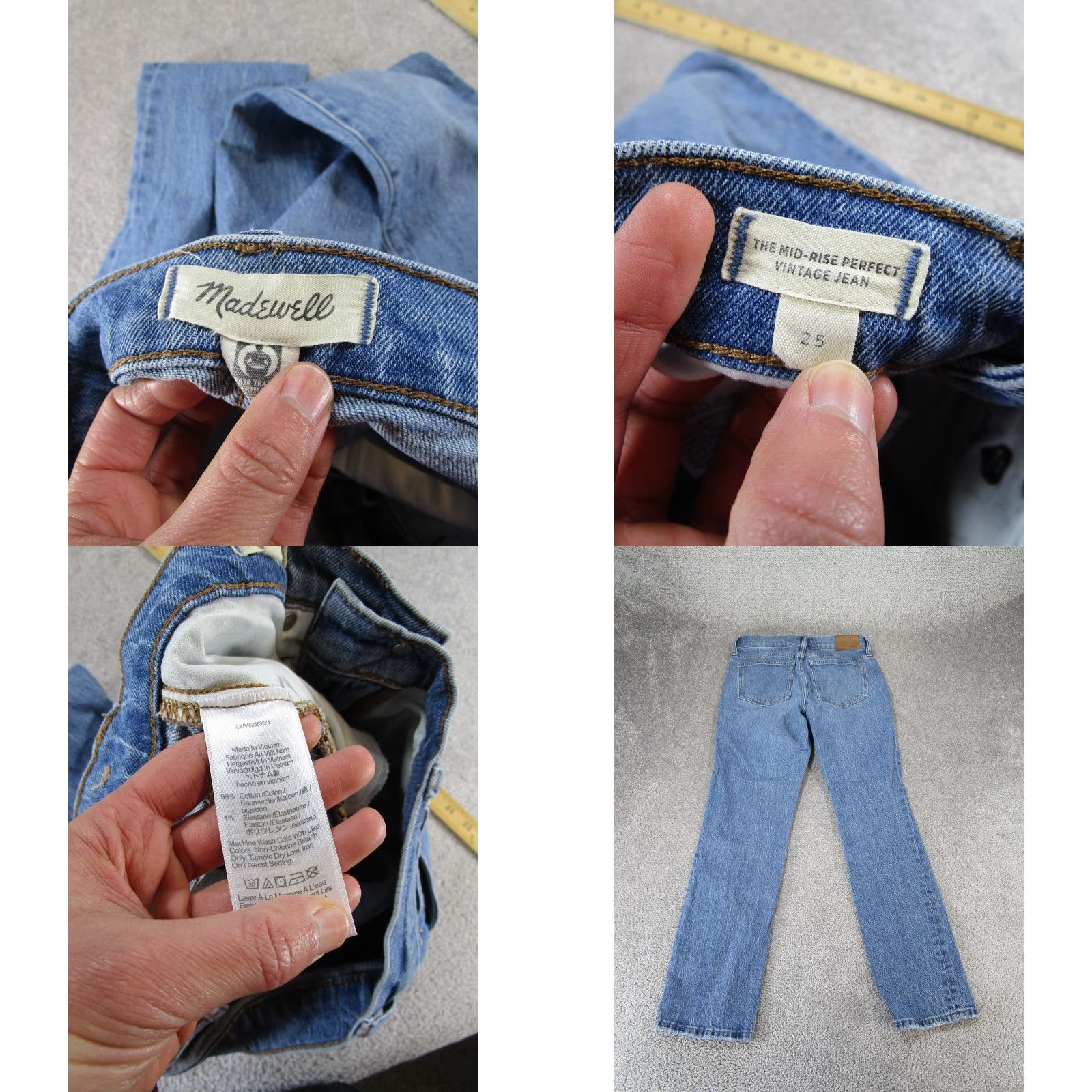 Madewell Madewell Jeans Womens 25 Mid Rise Perfect Vintage Light Wash Denim Ripped blue Size 42" / US 20 - 8 Thumbnail