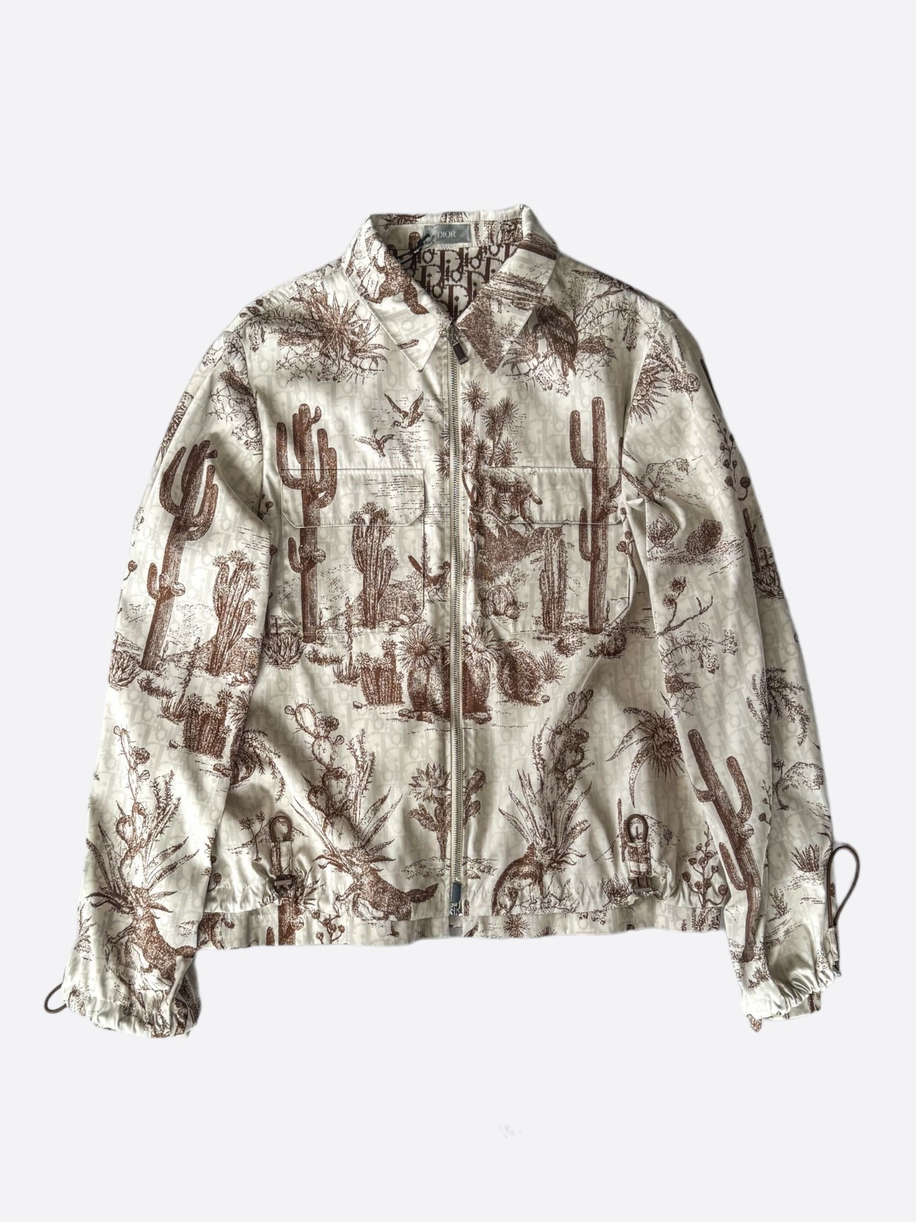 Dior Dior Cactus Jack Brown & White Oblique Jacket | Grailed