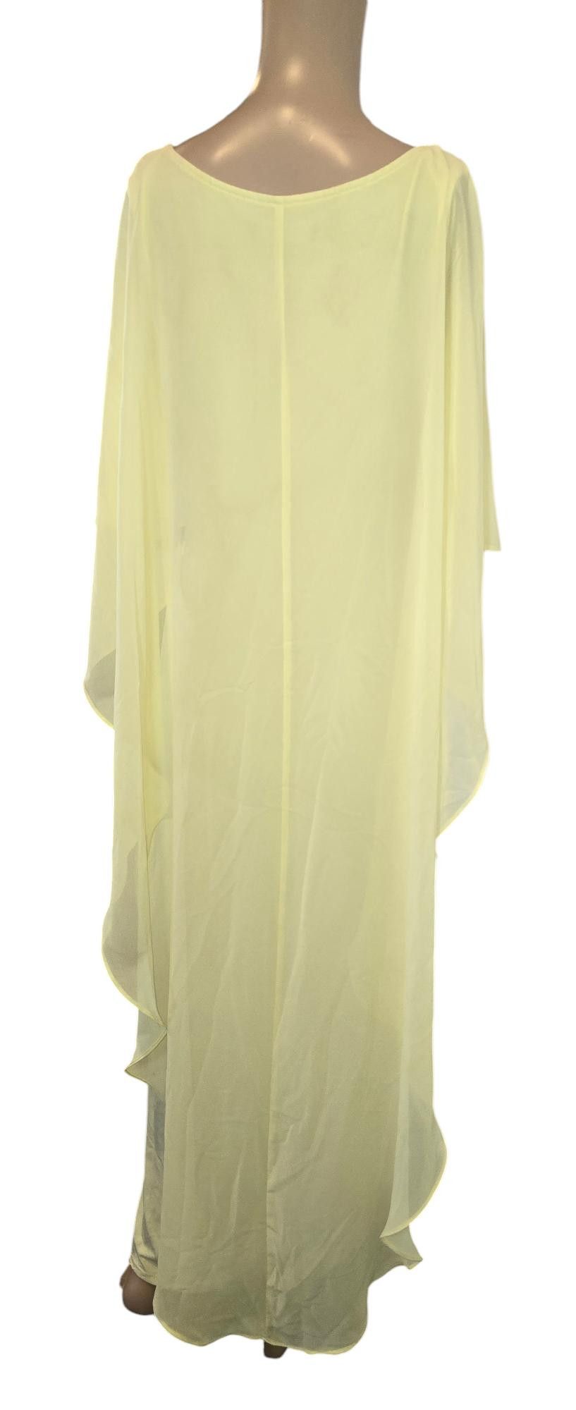 Designer Glamour Lights Elegant Yellow Maxi Dress - Size 8 Size M / US 6-8 / IT 42-44 - 1 Thumbnail