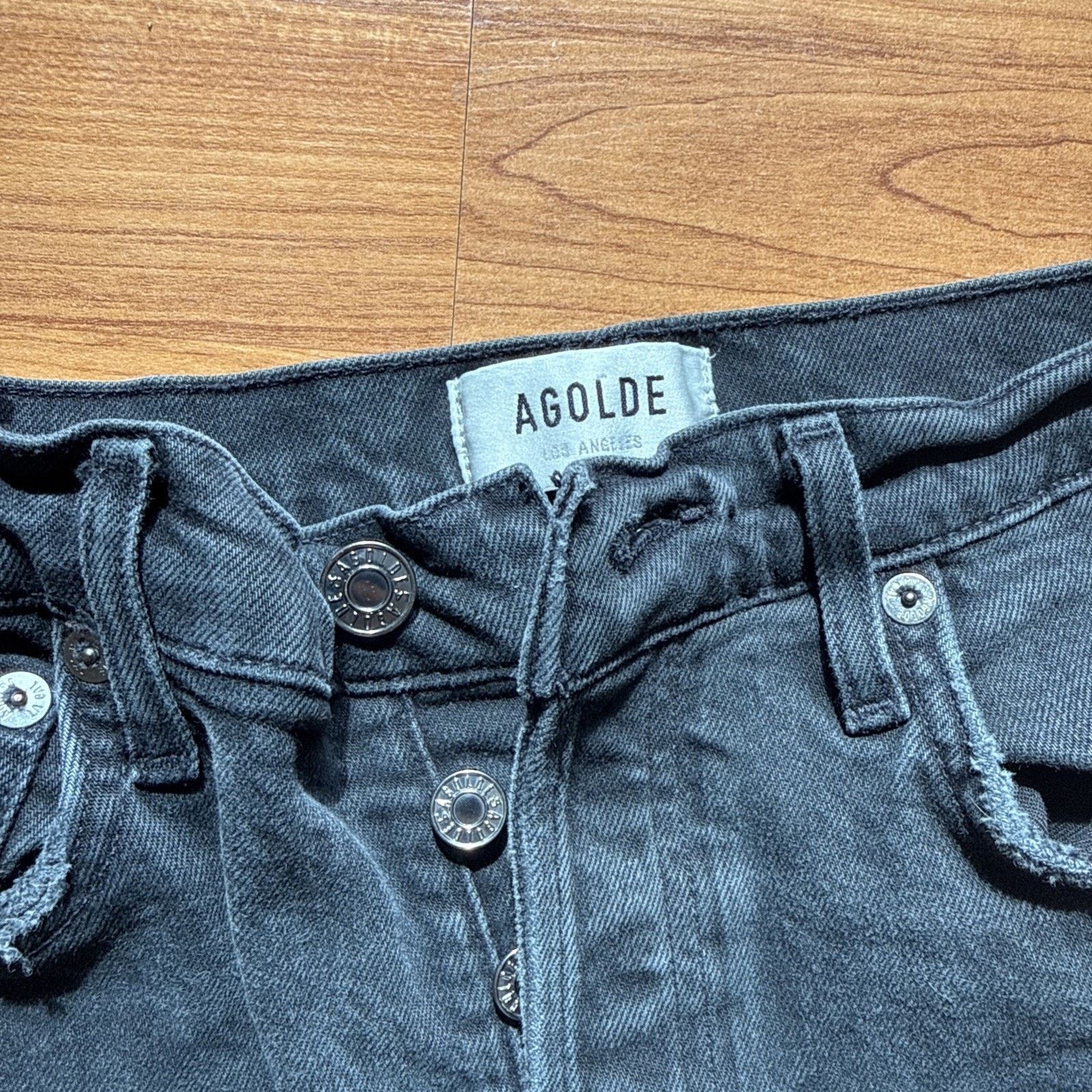 Agolde AGOLDE Womens Size 26 Black Riley High Rise Straight Leg Size 26" / US 2 / IT 38 - 2 Thumbnail