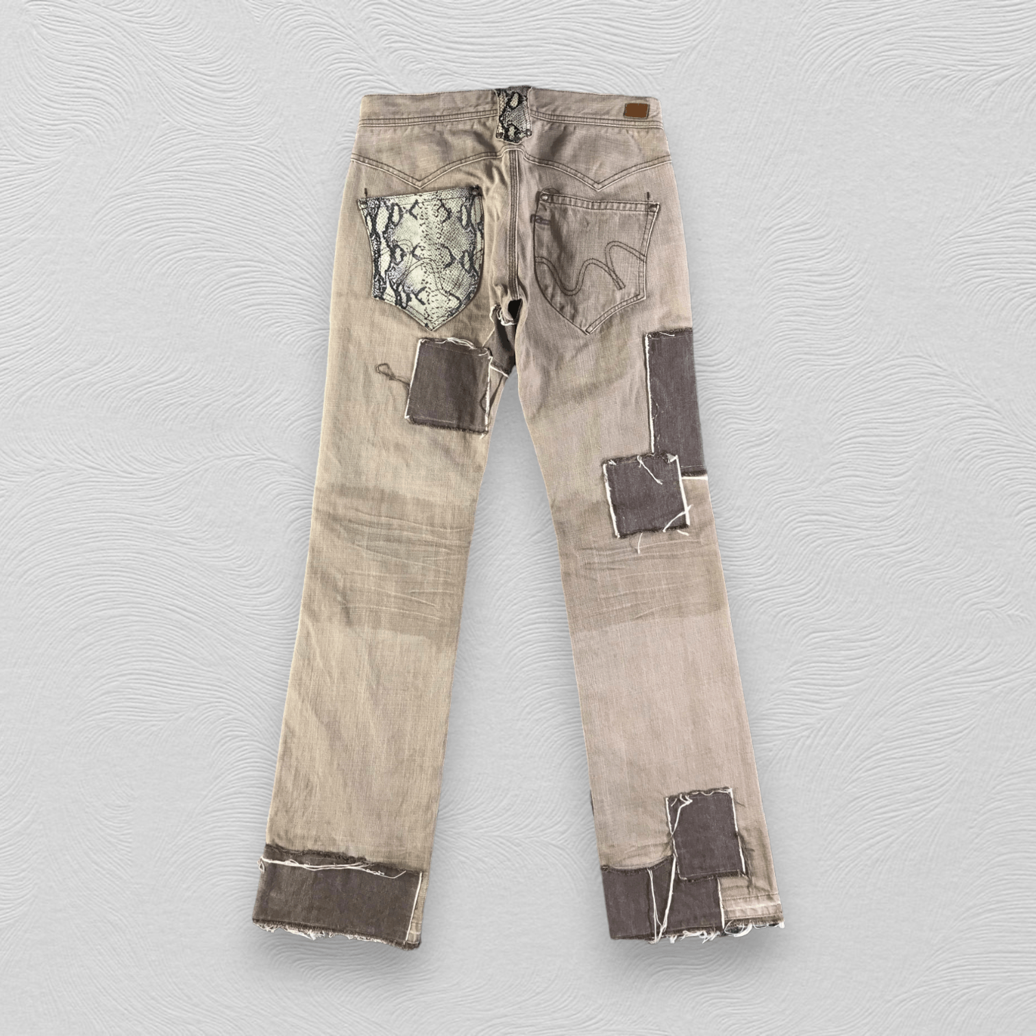 Nicole Club Nicole Club Patchwork Snake Skin Jeans Rework Denim Size US 30 / EU 46 - 2 Thumbnail