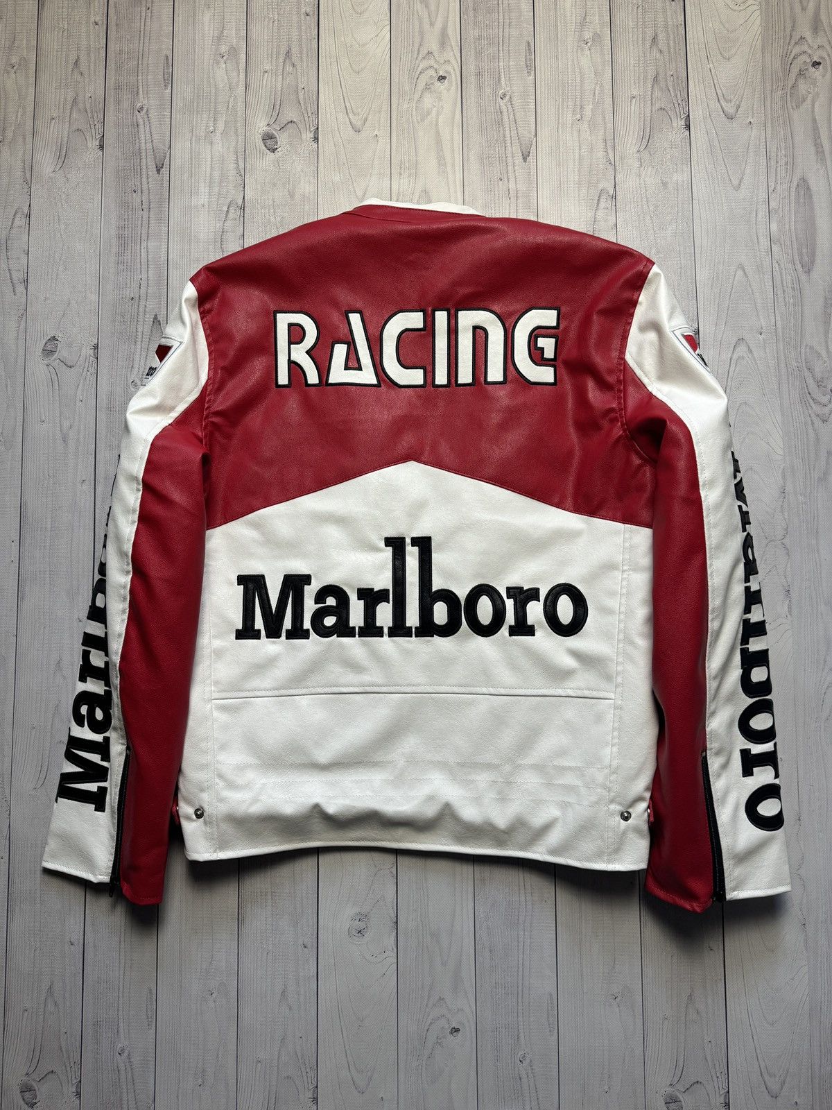 Other Marlboro big logo leather jacket Alpinestars vintage design Size US XL / EU 56 / 4 - 3 Thumbnail